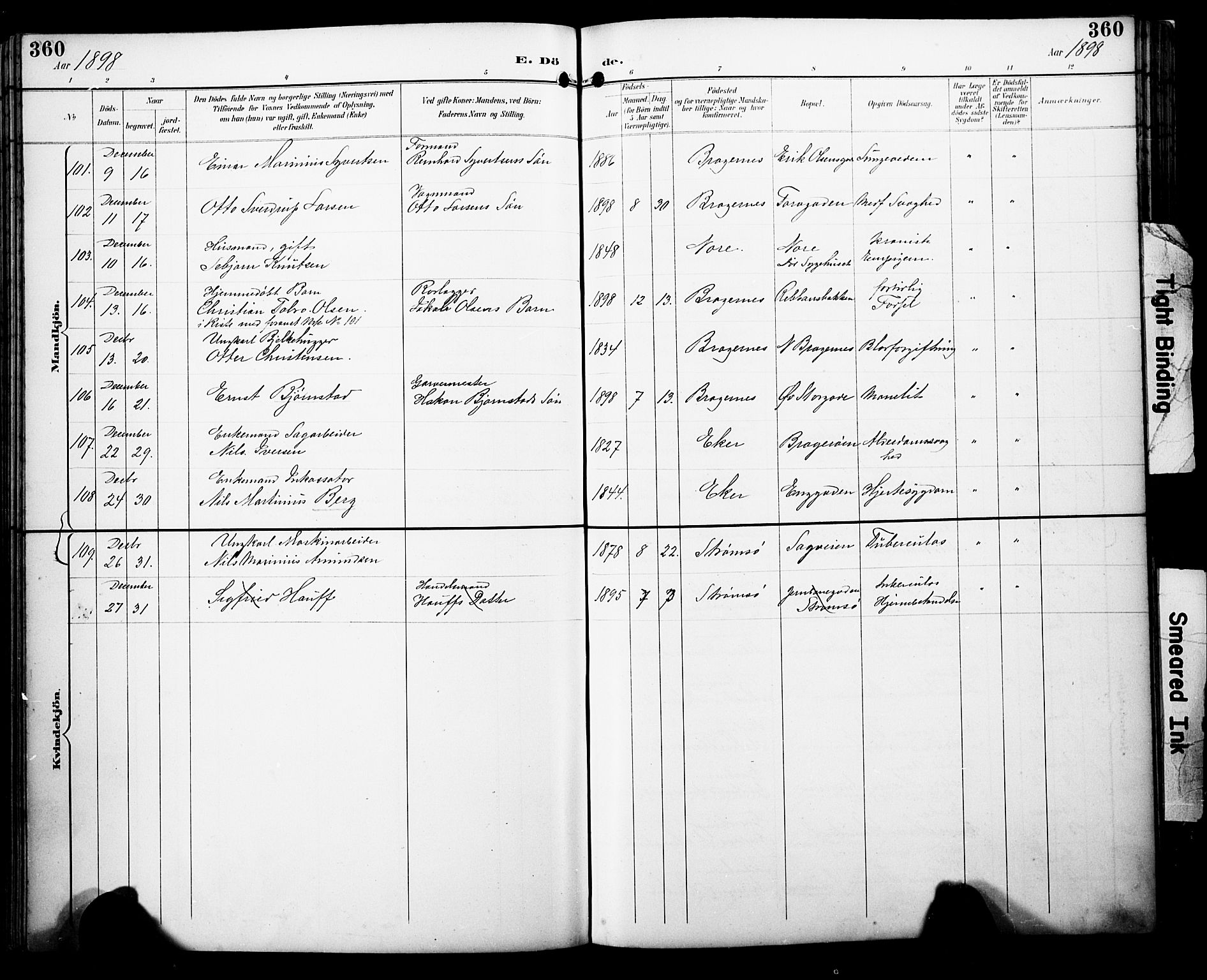 Bragernes kirkebøker, SAKO/A-6/F/Fb/L0008: Parish register (official) no. II 8, 1894-1902, p. 360