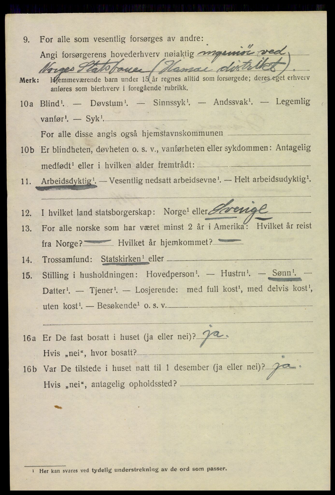 SAH, 1920 census for Hamar, 1920, p. 5156