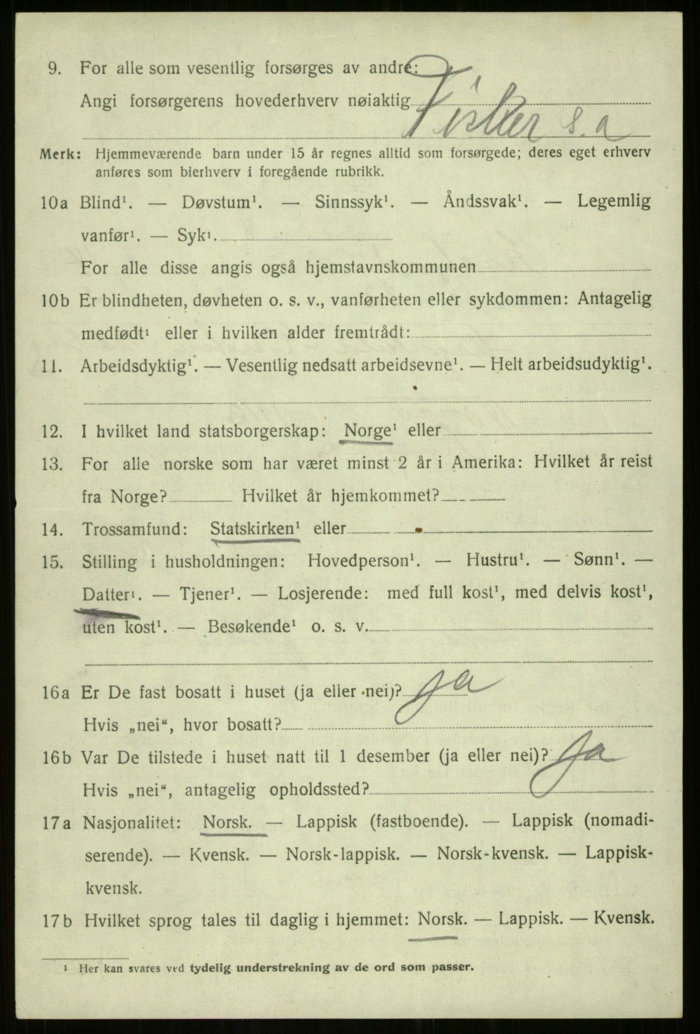 SATØ, 1920 census for Kvæfjord, 1920, p. 6912