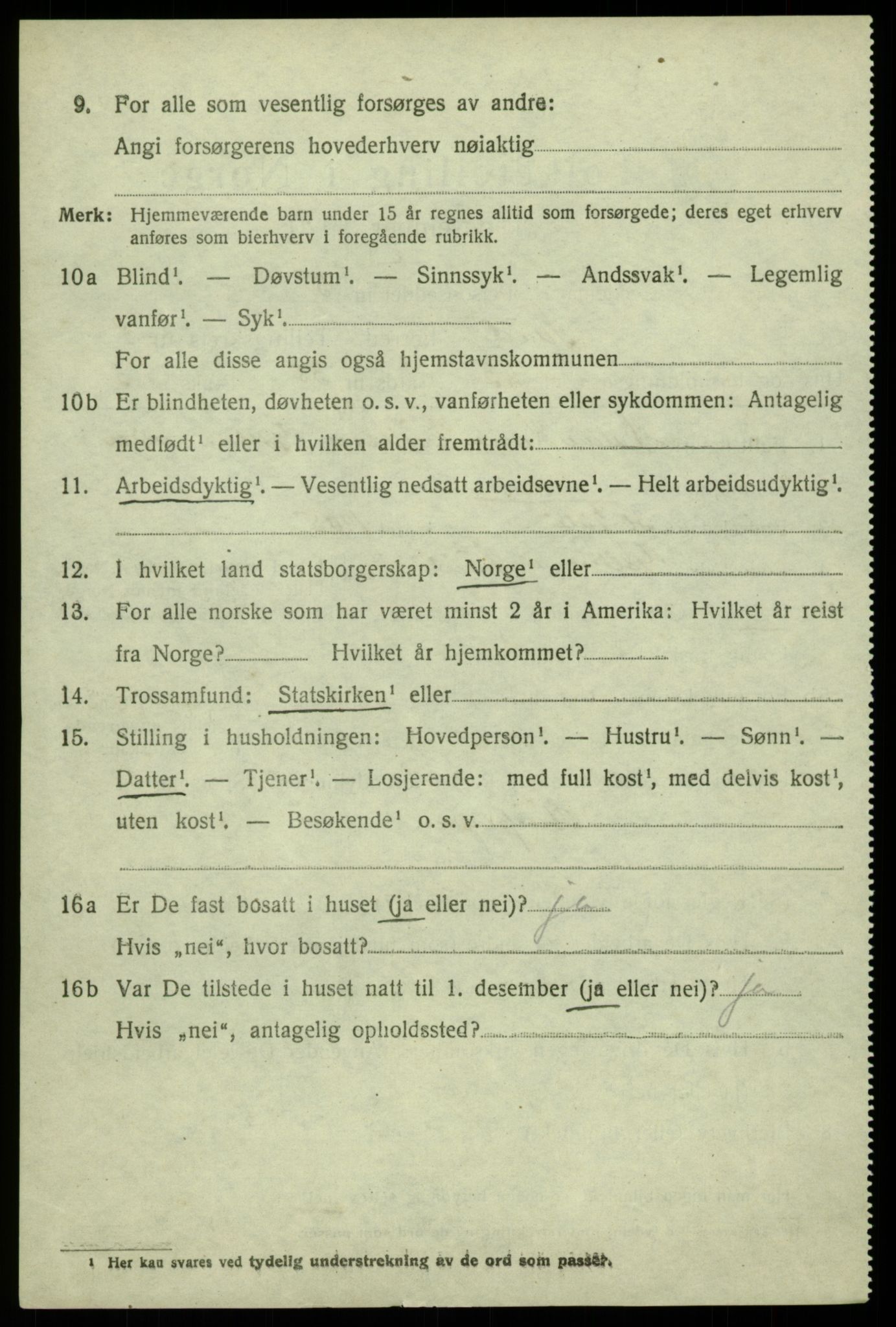 SAB, 1920 census for Sund, 1920, p. 5298