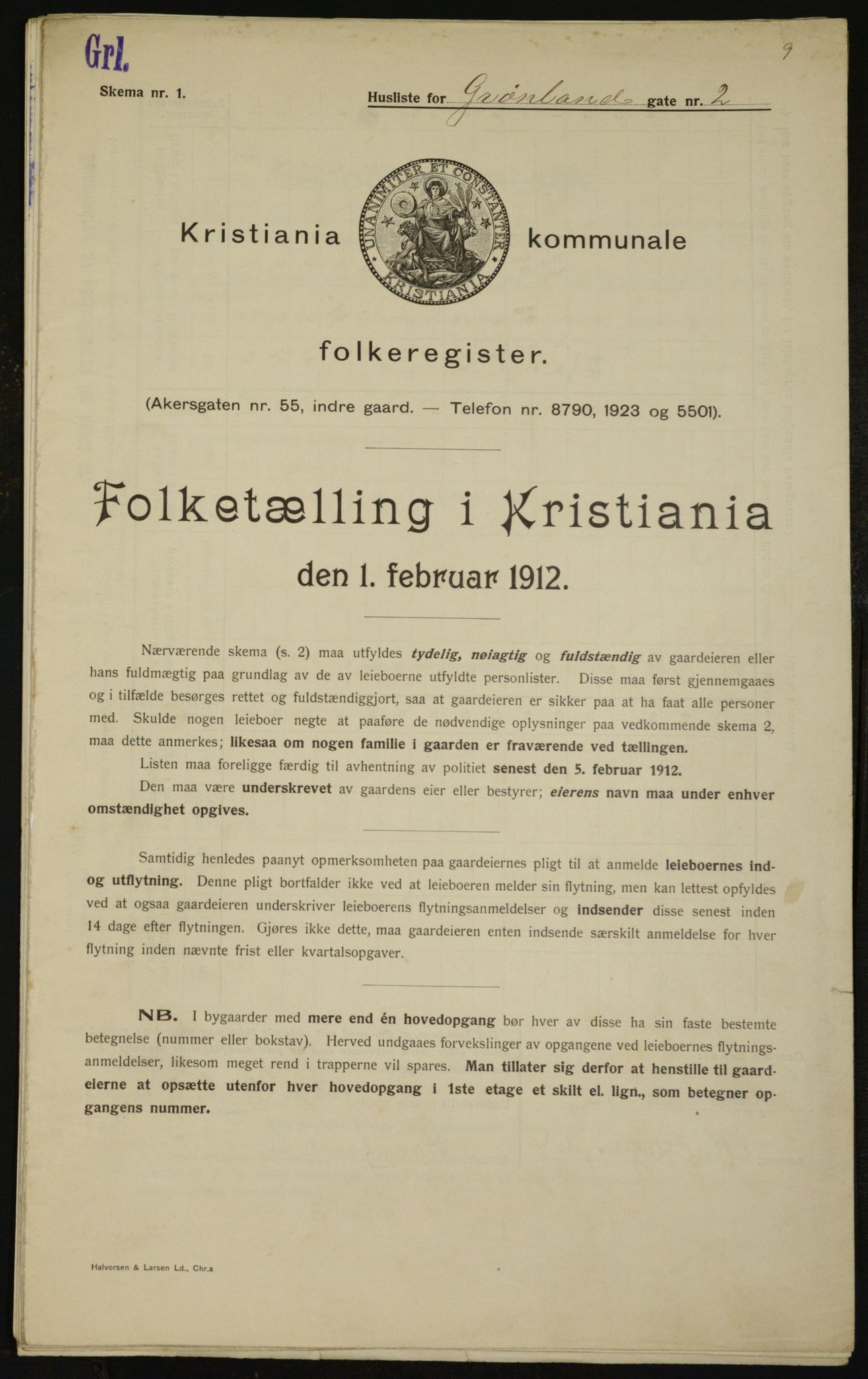OBA, Municipal Census 1912 for Kristiania, 1912, p. 30975