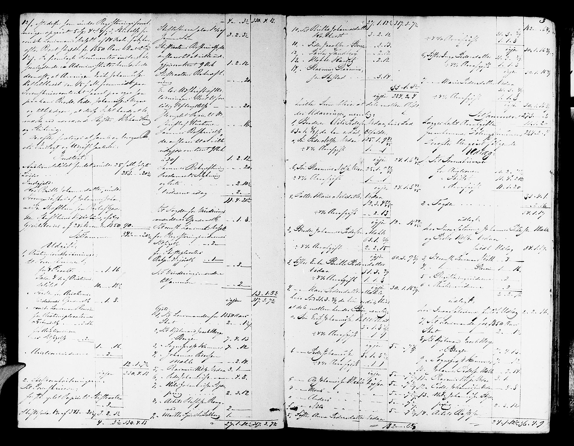 Nordhordland sorenskrivar, AV/SAB-A-2901/1/H/Hd/Hda/L0005: Skifteutlodningsprotokollar, 1851-1857, p. 2b-3a