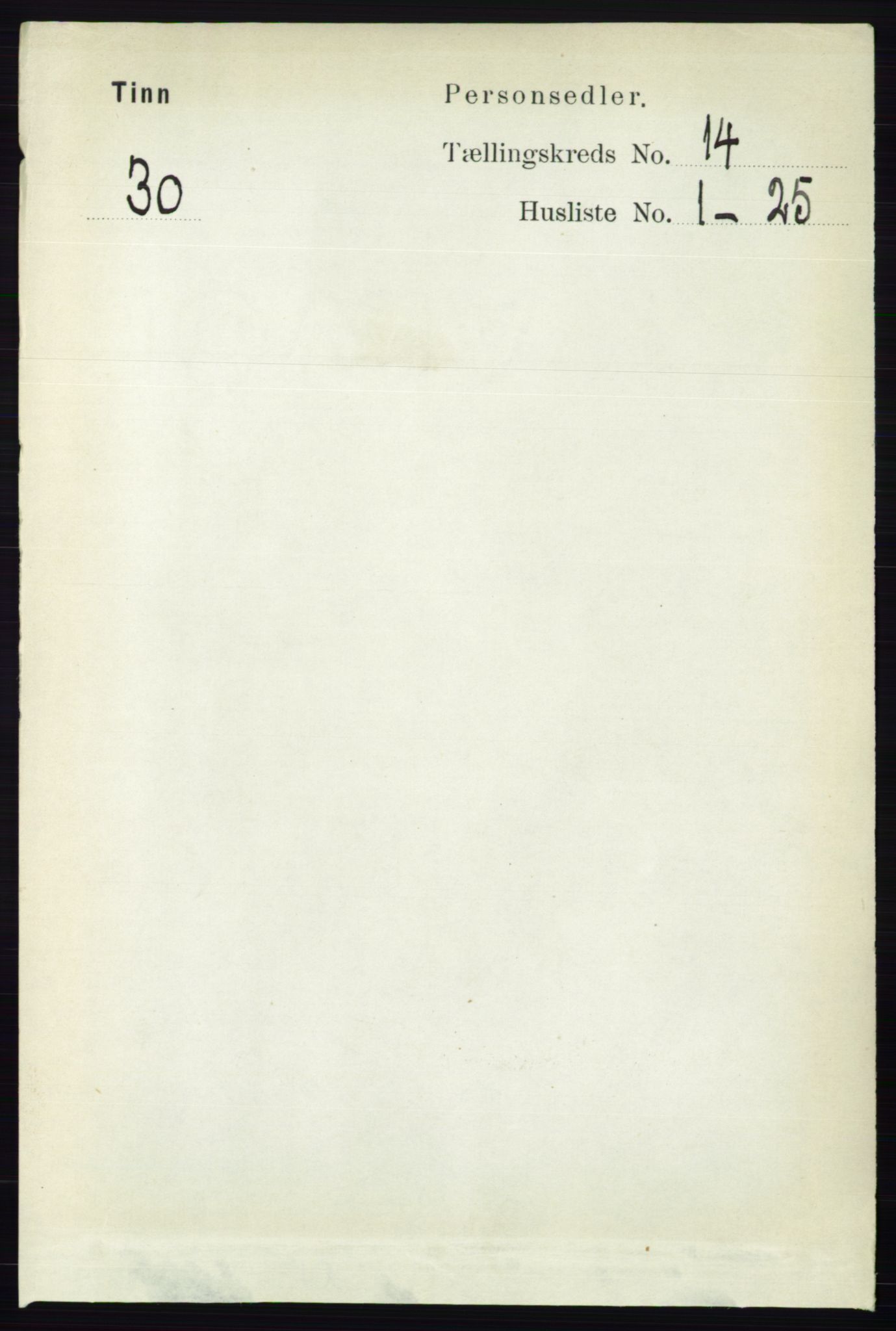 RA, 1891 census for 0826 Tinn, 1891, p. 2871