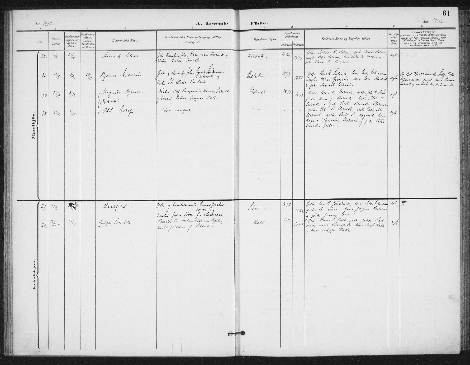 Ministerialprotokoller, klokkerbøker og fødselsregistre - Møre og Romsdal, AV/SAT-A-1454/503/L0038: Parish register (official) no. 503A06, 1901-1917, p. 61