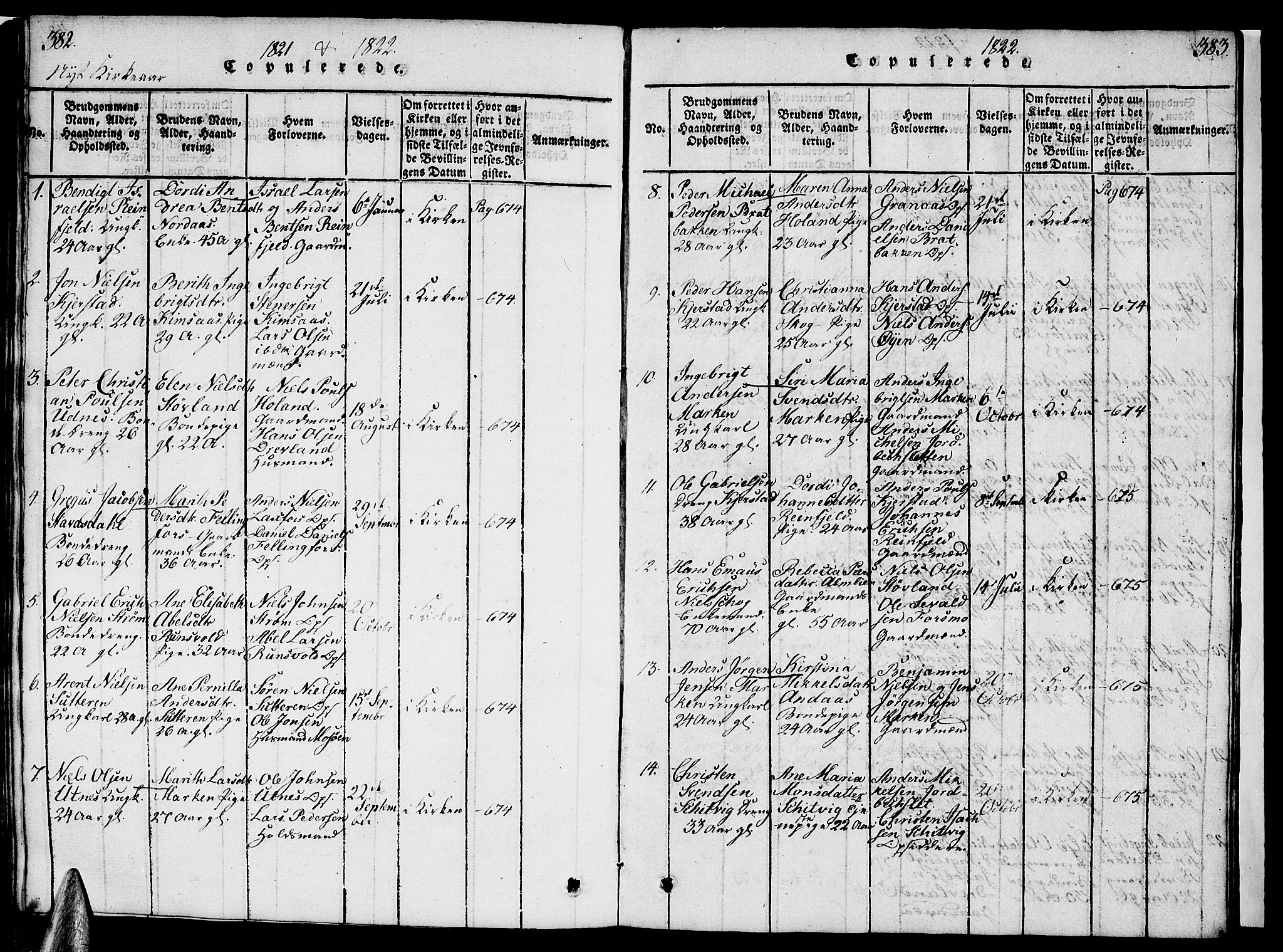 Ministerialprotokoller, klokkerbøker og fødselsregistre - Nordland, AV/SAT-A-1459/820/L0299: Parish register (copy) no. 820C01, 1820-1825, p. 382-383