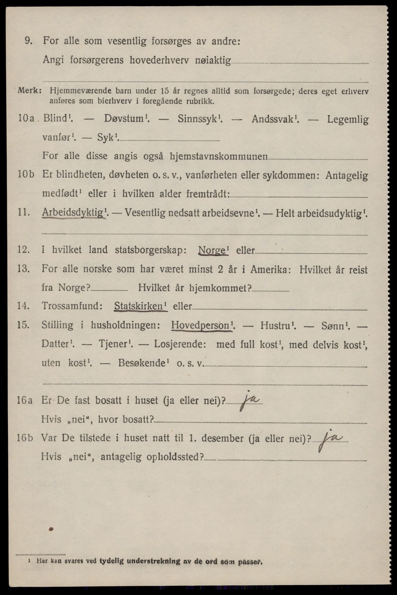 SAST, 1920 census for Stangaland, 1920, p. 2590