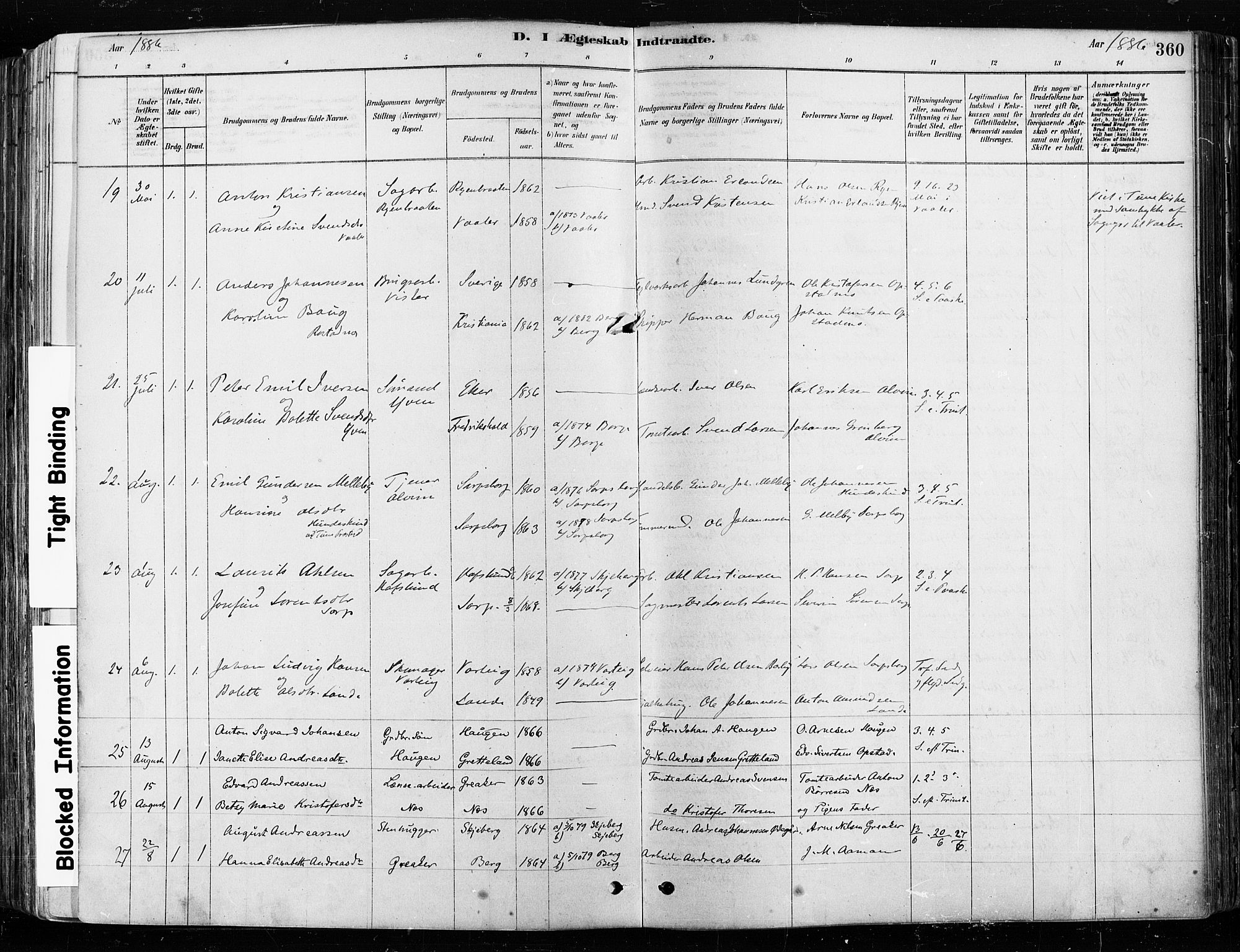 Tune prestekontor Kirkebøker, SAO/A-2007/F/Fa/L0017: Parish register (official) no. 17, 1878-1887, p. 360