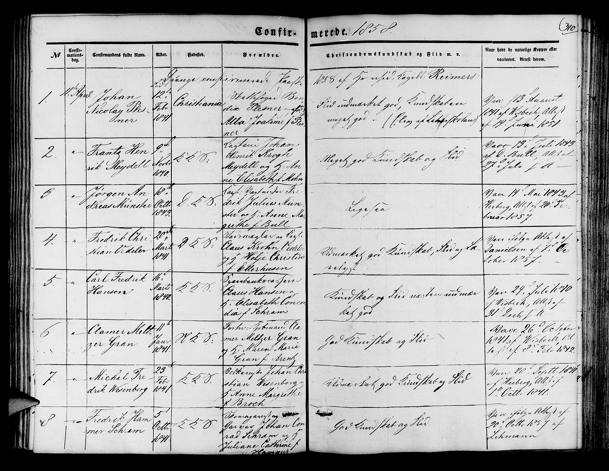 Korskirken sokneprestembete, SAB/A-76101/H/Hab: Parish register (copy) no. C 1, 1839-1868, p. 310