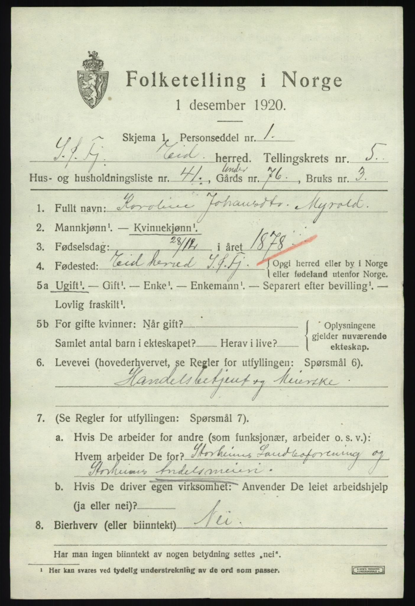 SAB, 1920 census for Eid, 1920, p. 2940