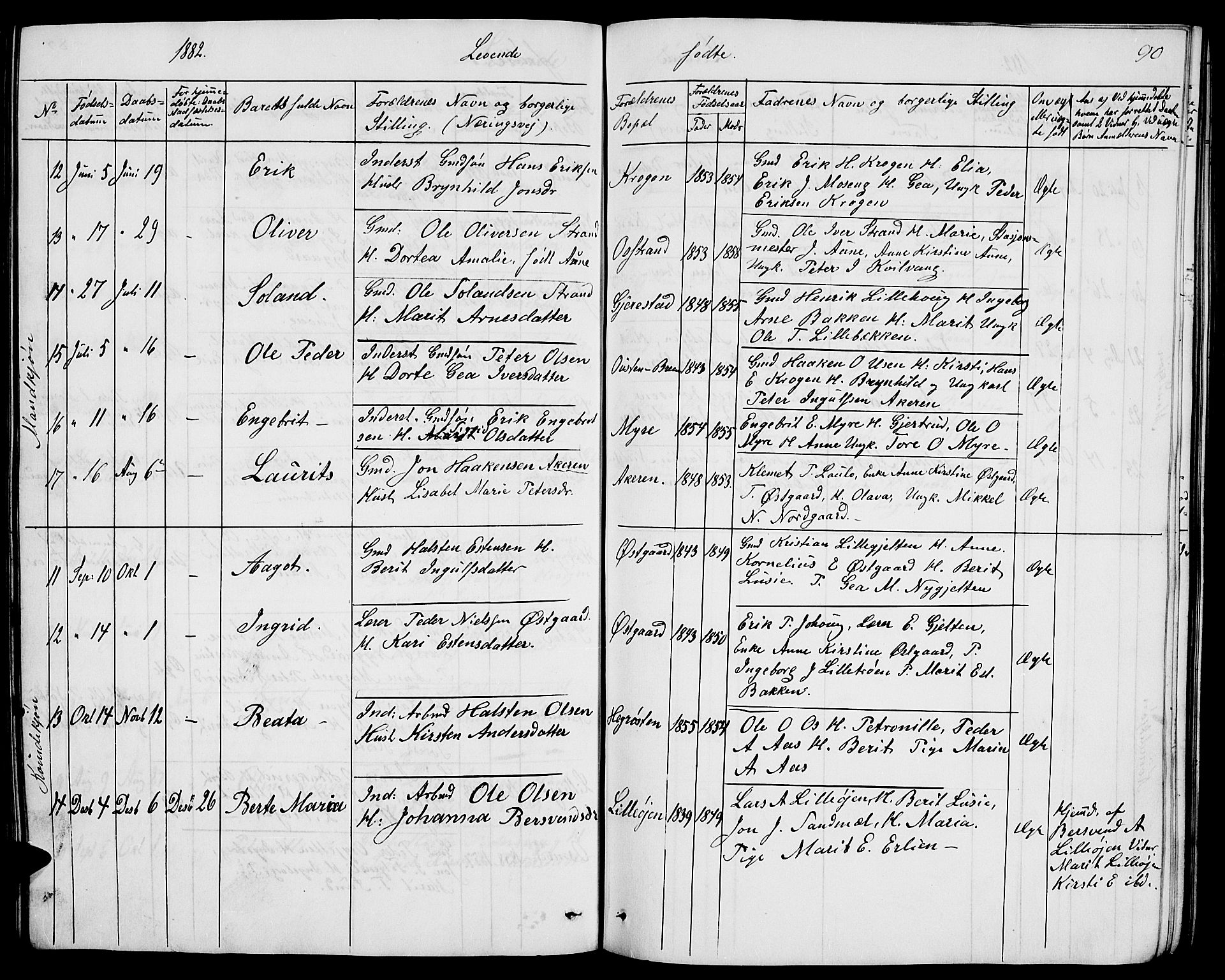 Tolga prestekontor, AV/SAH-PREST-062/L/L0004: Parish register (copy) no. 4, 1845-1887, p. 90