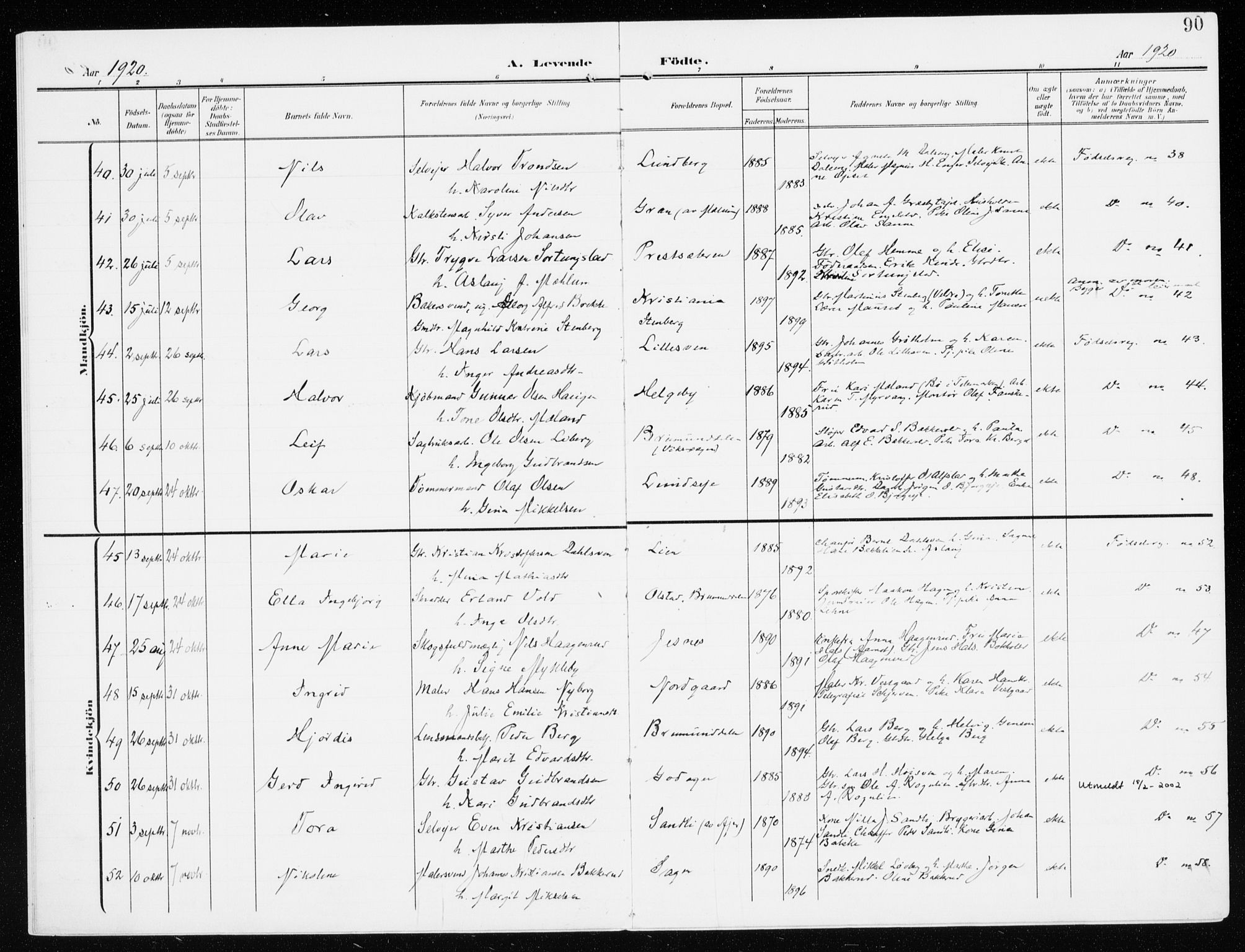 Furnes prestekontor, AV/SAH-PREST-012/K/Ka/L0001: Parish register (official) no. 1, 1907-1935, p. 90