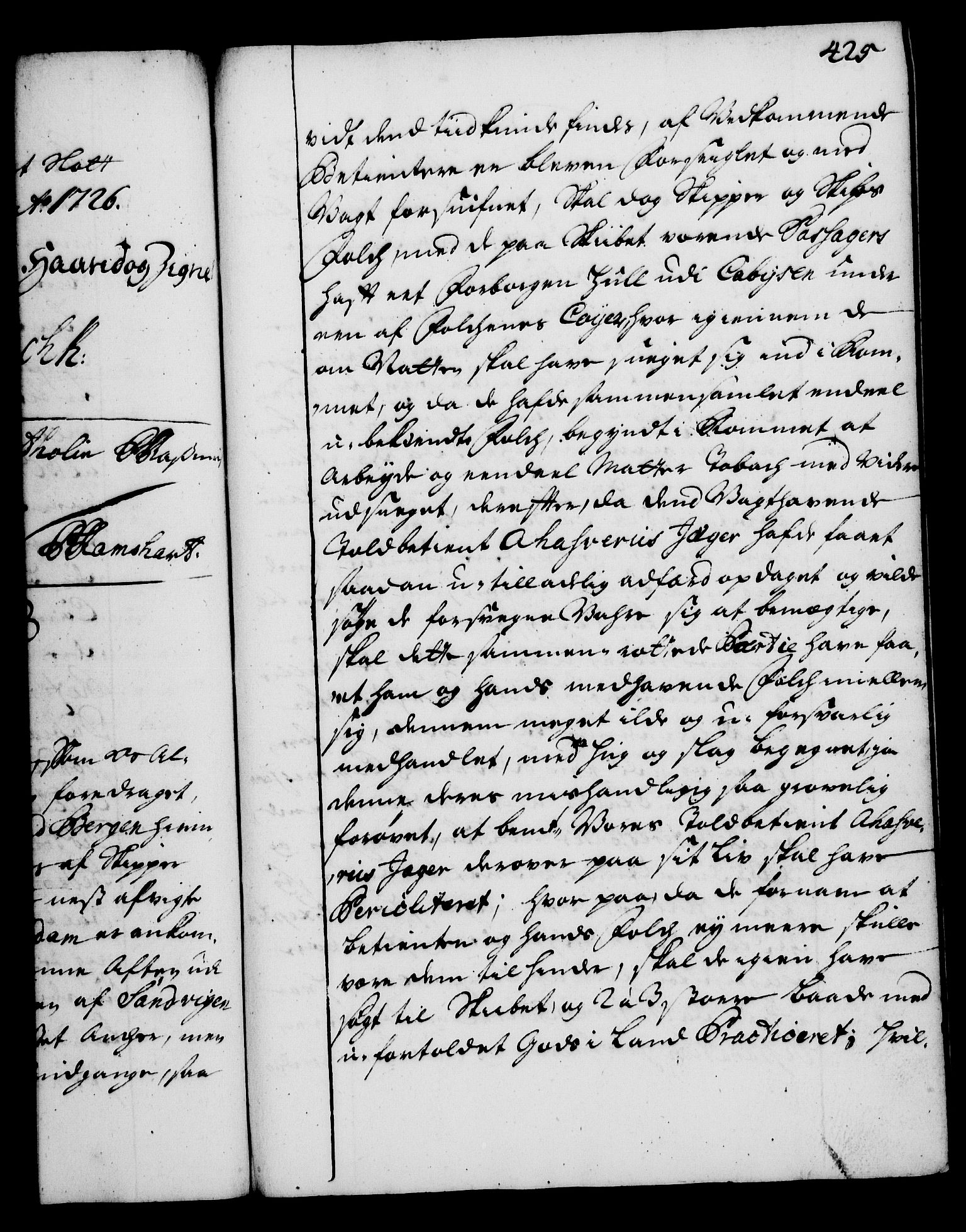 Rentekammeret, Kammerkanselliet, AV/RA-EA-3111/G/Gg/Gga/L0002: Norsk ekspedisjonsprotokoll med register (merket RK 53.2), 1723-1727, p. 425