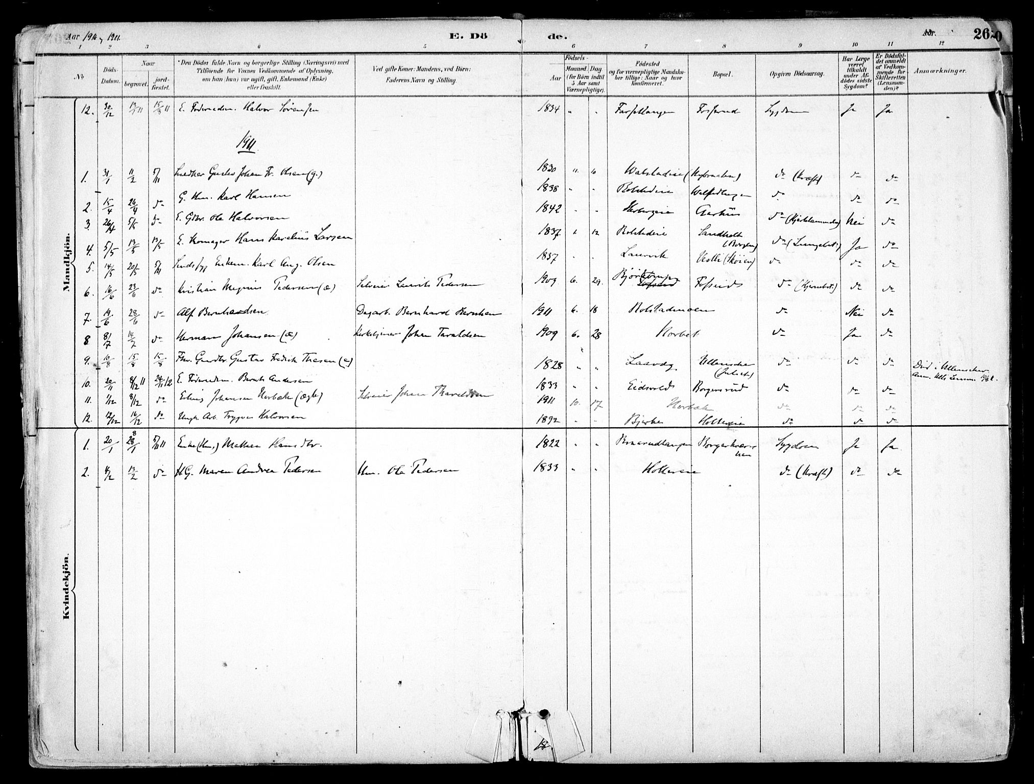 Nes prestekontor Kirkebøker, AV/SAO-A-10410/F/Fb/L0002: Parish register (official) no. II 2, 1883-1918, p. 262