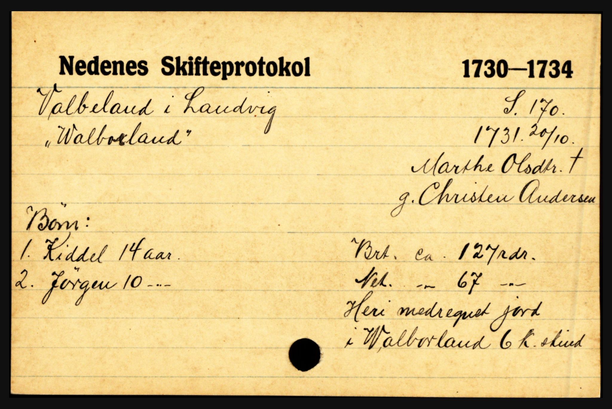 Nedenes sorenskriveri før 1824, AV/SAK-1221-0007/H, p. 32359