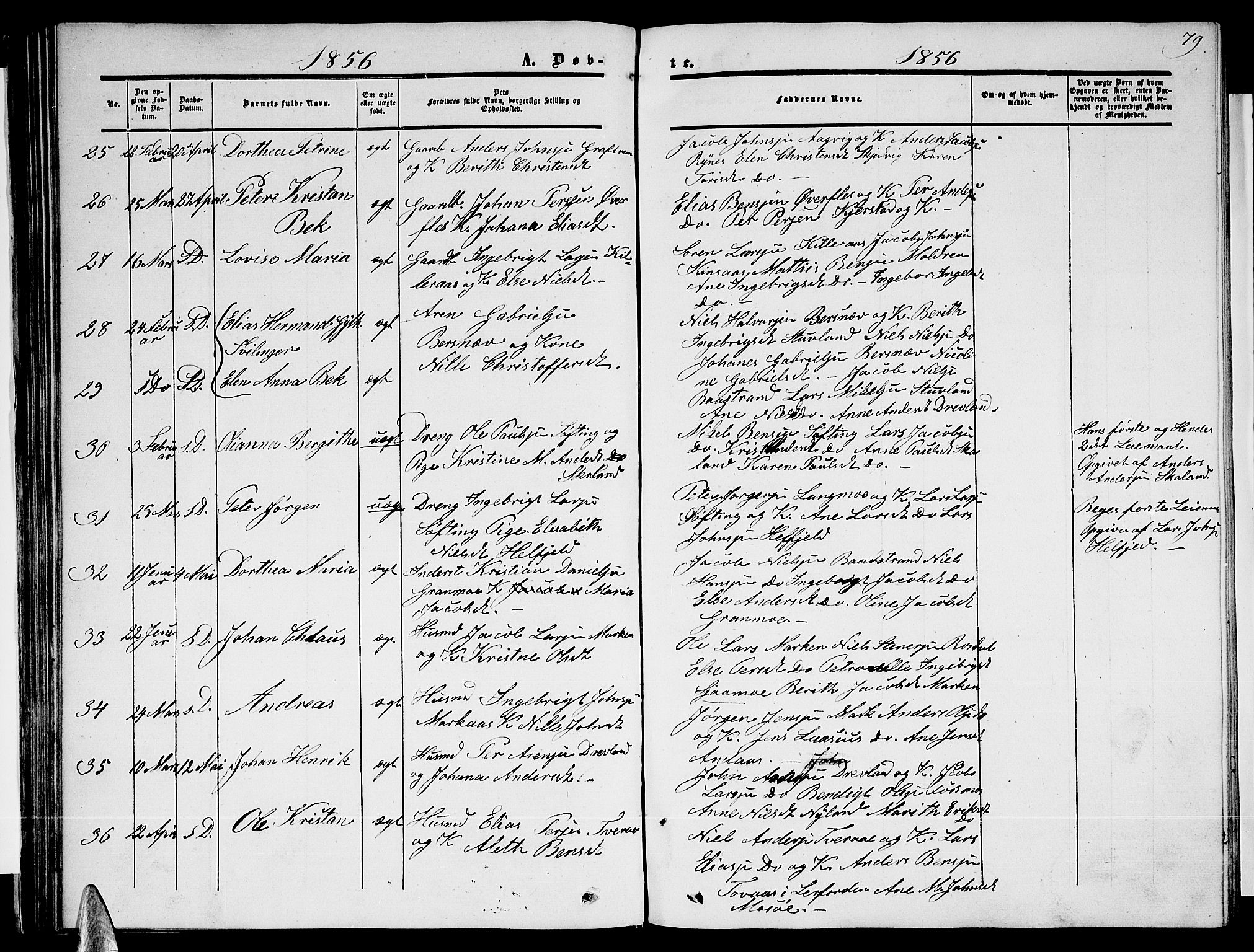 Ministerialprotokoller, klokkerbøker og fødselsregistre - Nordland, SAT/A-1459/820/L0301: Parish register (copy) no. 820C03, 1851-1858, p. 79
