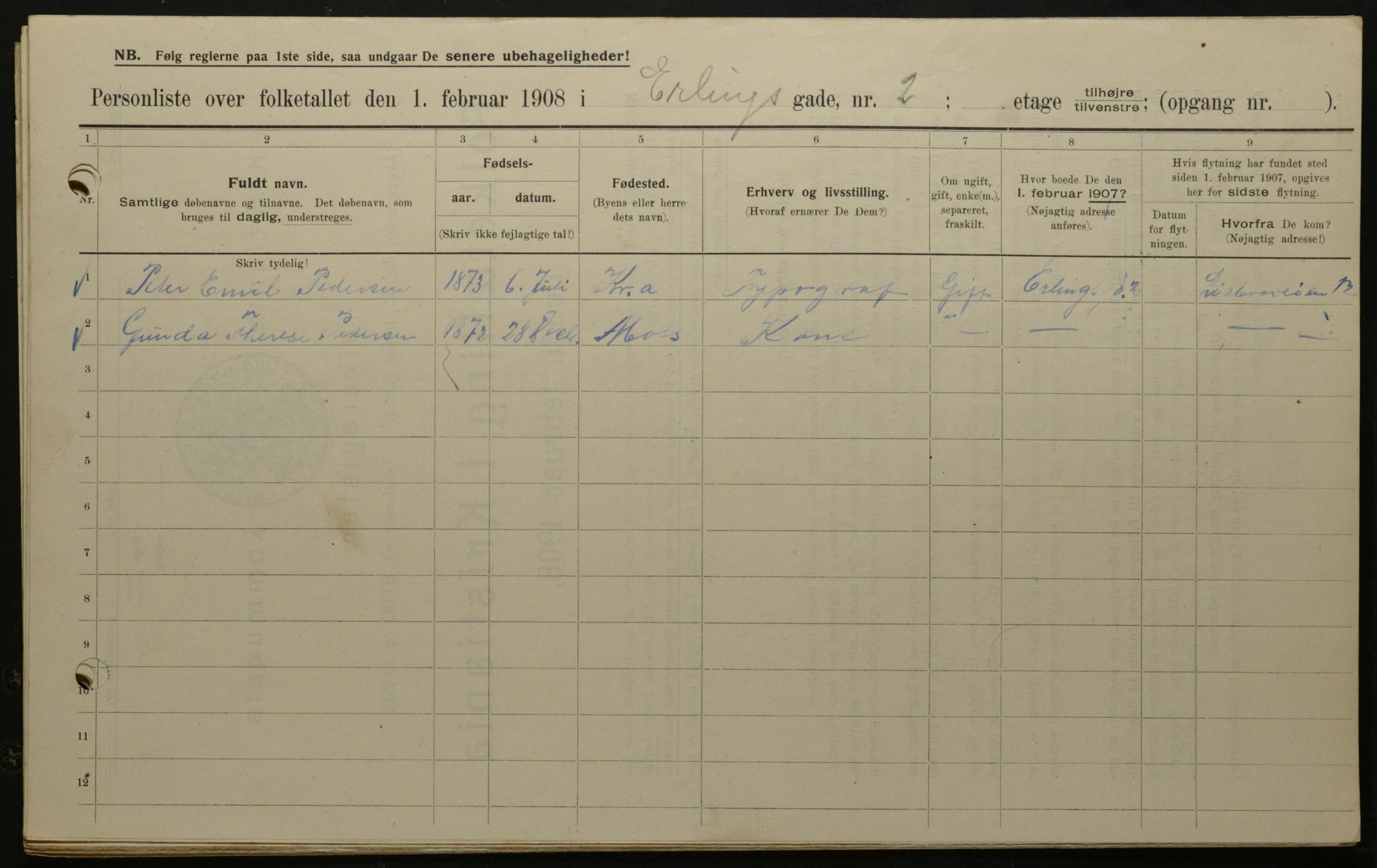 OBA, Municipal Census 1908 for Kristiania, 1908, p. 20021