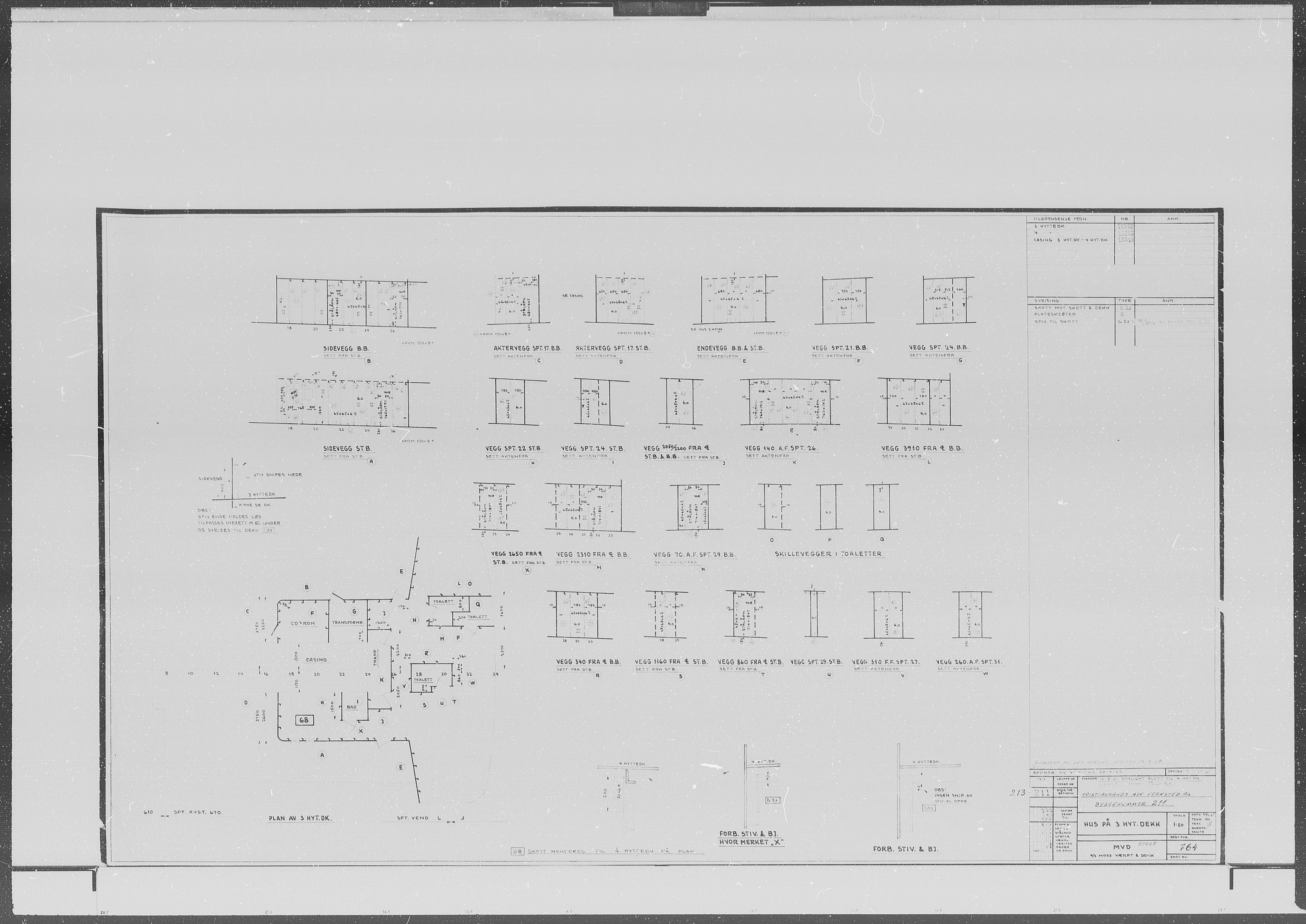 Kristiansand Mekaniske Verksted, AV/SAK-D/0612/G/Ga/L0007: 36 mm mikrofilmruller, reprofoto av skipstegninger, byggenr. 211-222, p. 3