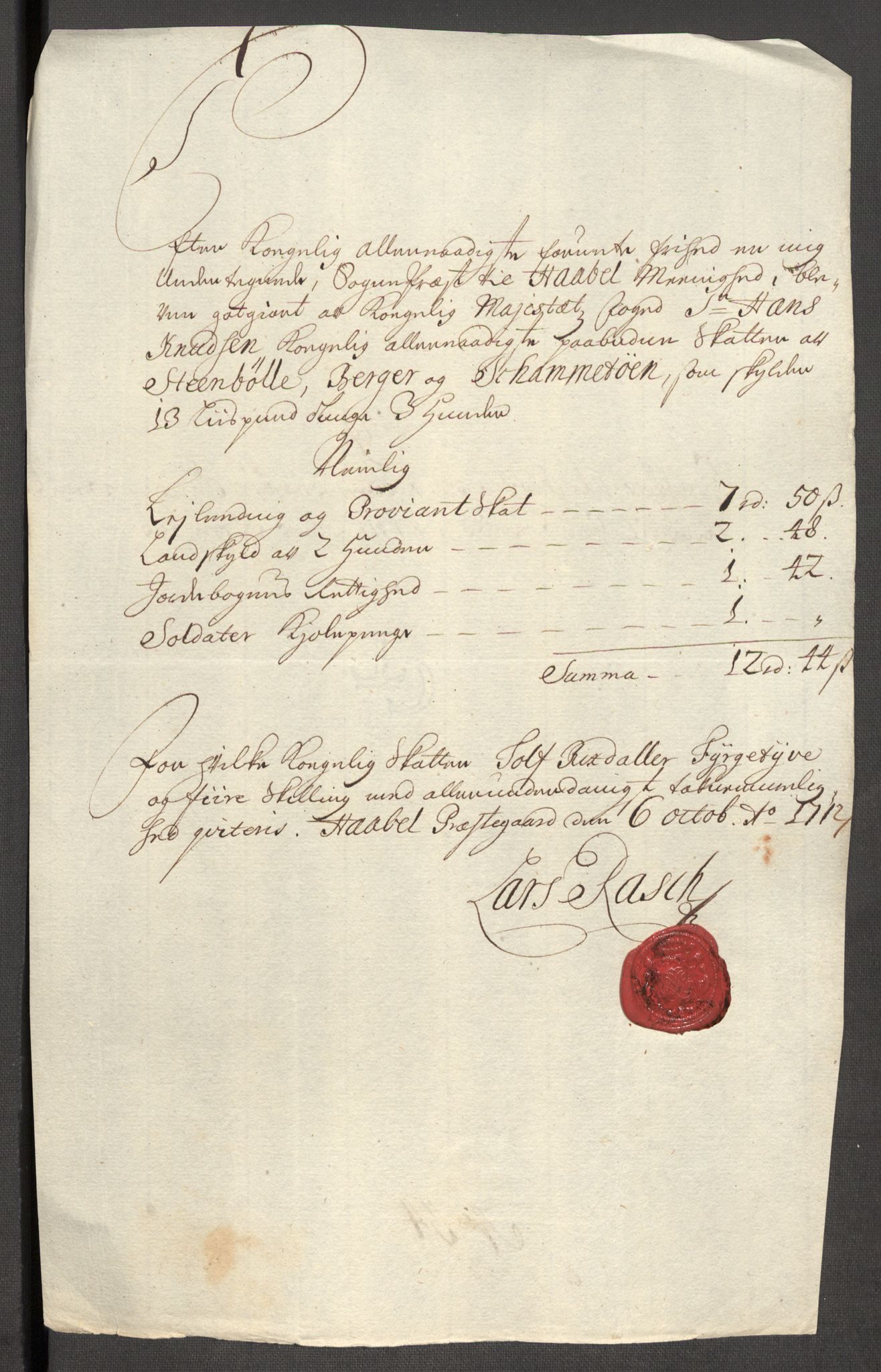 Rentekammeret inntil 1814, Reviderte regnskaper, Fogderegnskap, AV/RA-EA-4092/R04/L0137: Fogderegnskap Moss, Onsøy, Tune, Veme og Åbygge, 1712, p. 176