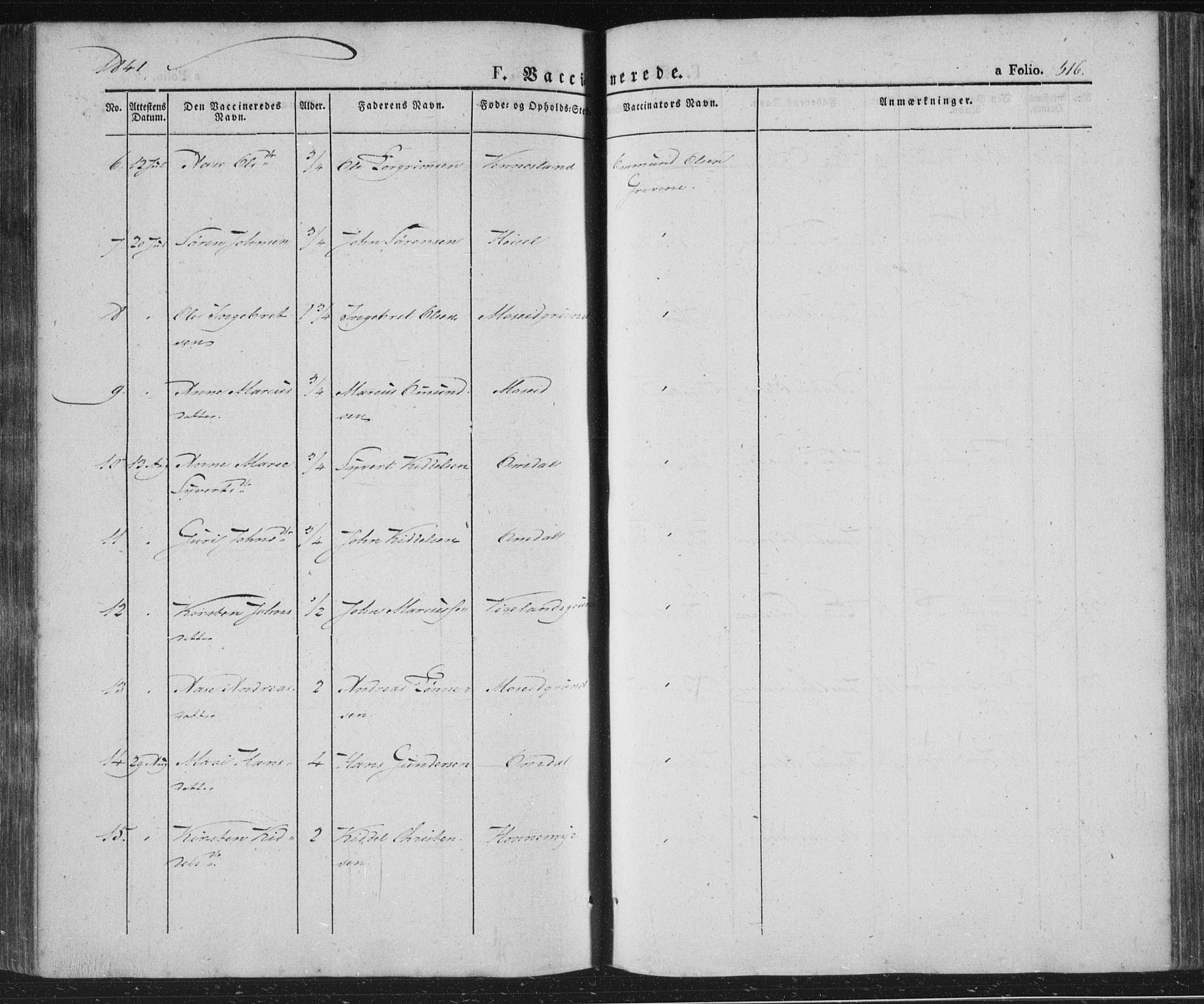 Vennesla sokneprestkontor, AV/SAK-1111-0045/Fa/Fac/L0004: Parish register (official) no. A 4, 1834-1855, p. 516