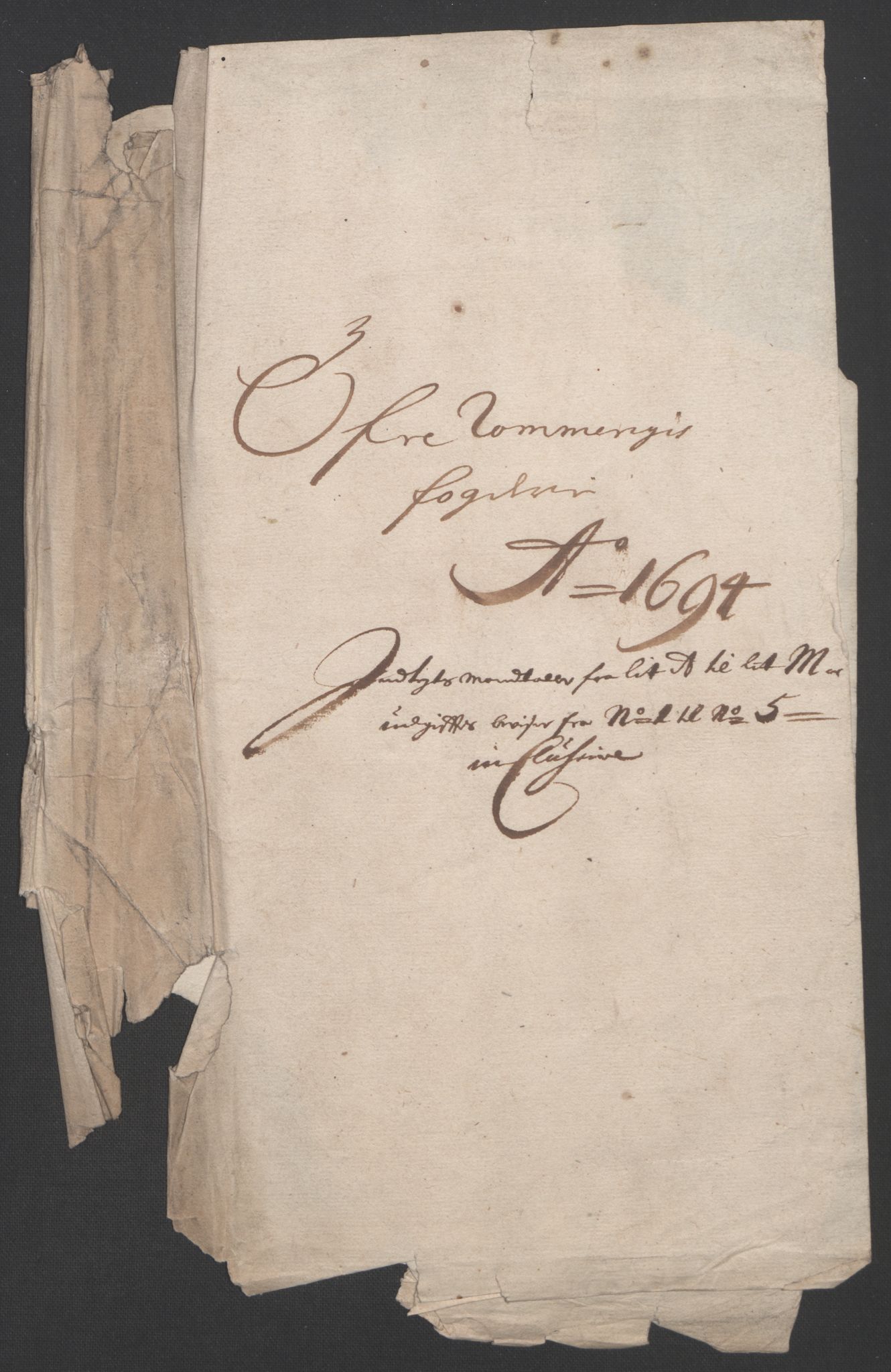 Rentekammeret inntil 1814, Reviderte regnskaper, Fogderegnskap, RA/EA-4092/R12/L0706: Fogderegnskap Øvre Romerike, 1694, p. 4