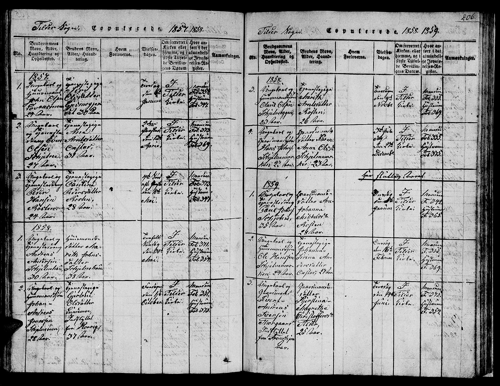Ministerialprotokoller, klokkerbøker og fødselsregistre - Sør-Trøndelag, SAT/A-1456/621/L0458: Parish register (copy) no. 621C01, 1816-1865, p. 206