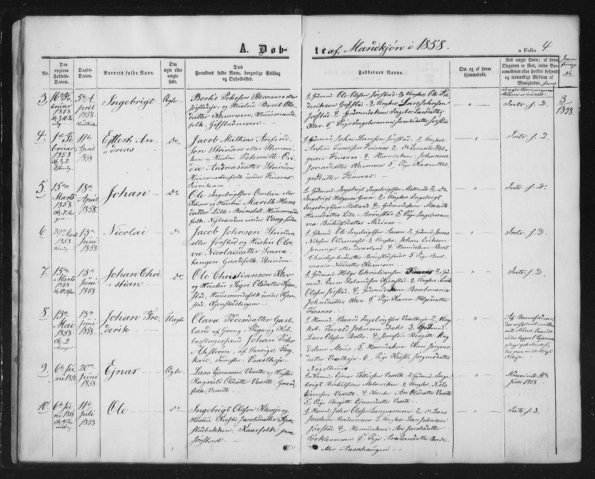 Ministerialprotokoller, klokkerbøker og fødselsregistre - Nord-Trøndelag, SAT/A-1458/749/L0472: Parish register (official) no. 749A06, 1857-1873, p. 4