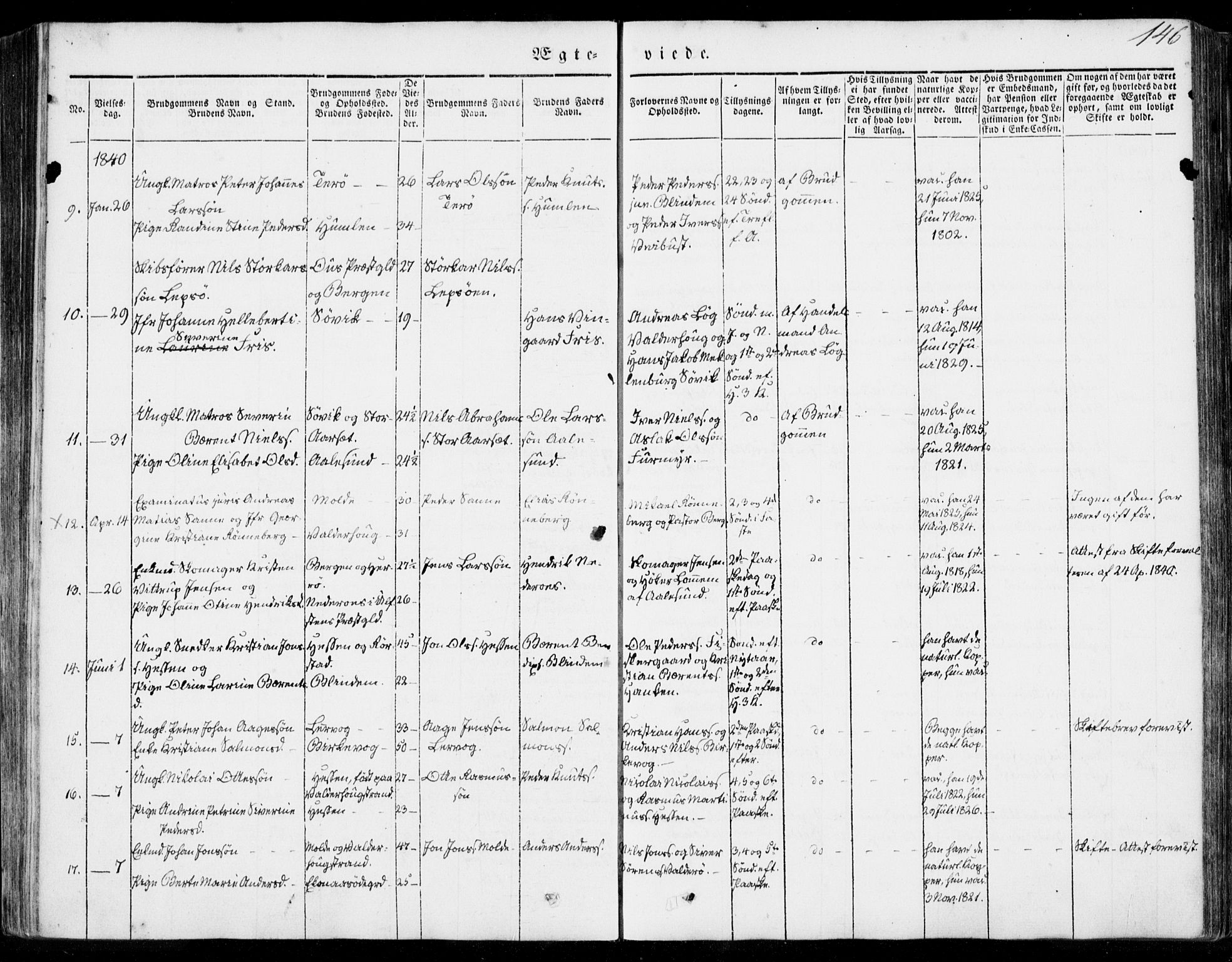Ministerialprotokoller, klokkerbøker og fødselsregistre - Møre og Romsdal, SAT/A-1454/528/L0396: Parish register (official) no. 528A07, 1839-1847, p. 146