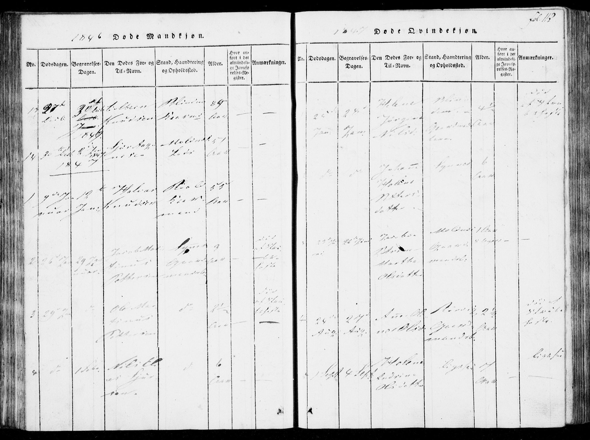 Ministerialprotokoller, klokkerbøker og fødselsregistre - Møre og Romsdal, SAT/A-1454/537/L0517: Parish register (official) no. 537A01, 1818-1862, p. 112