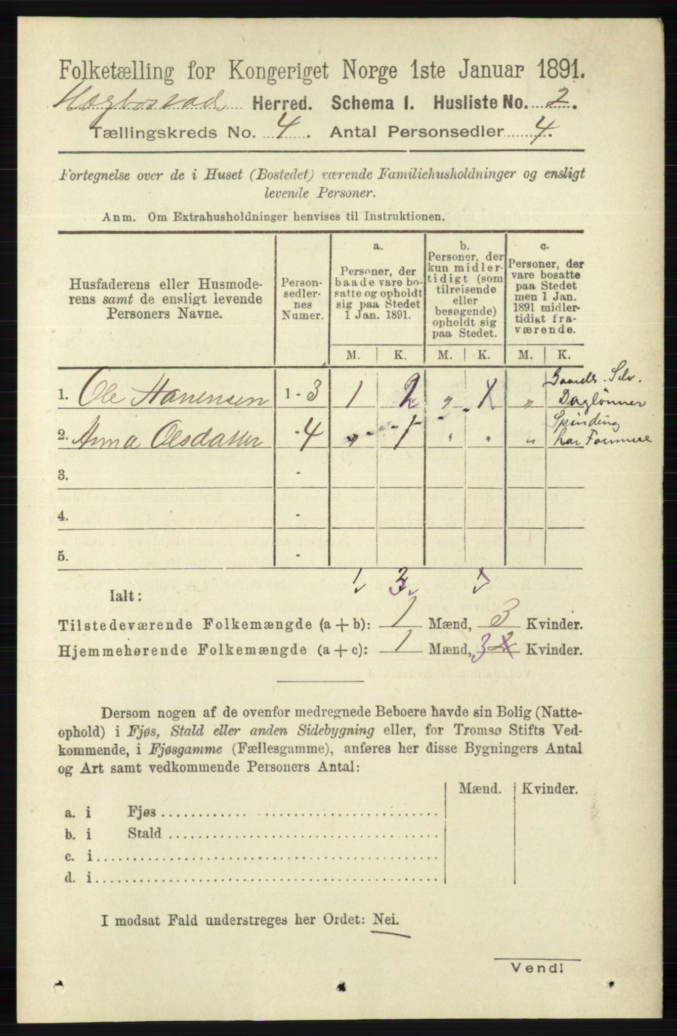 RA, 1891 census for 1034 Hægebostad, 1891, p. 1146