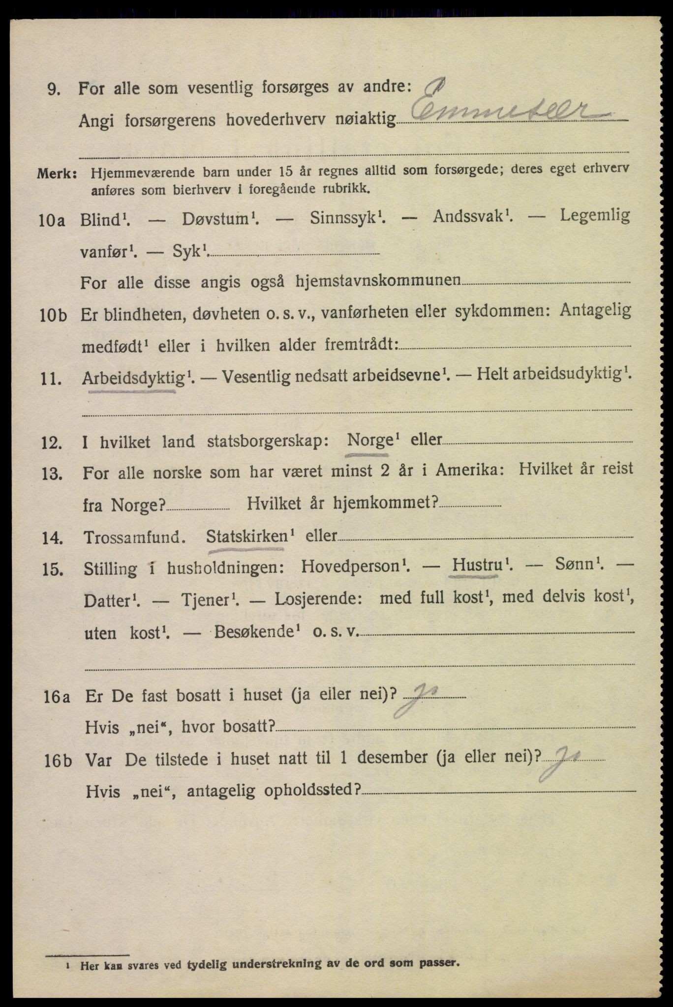 SAK, 1920 census for Fjære, 1920, p. 3244