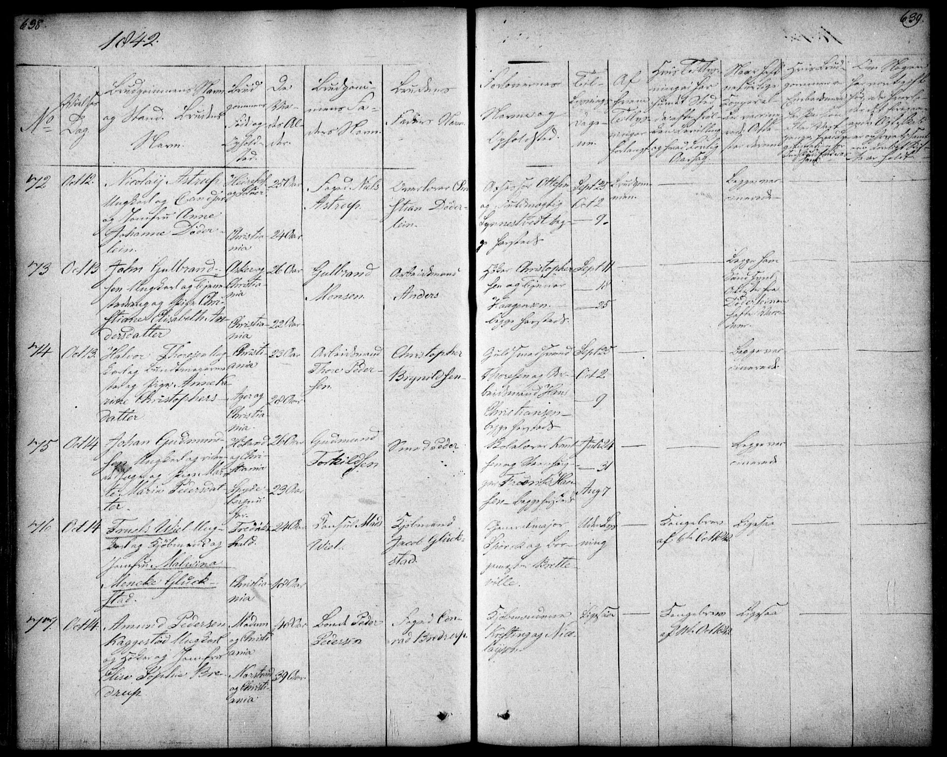 Oslo domkirke Kirkebøker, SAO/A-10752/F/Fa/L0019: Parish register (official) no. 19, 1828-1847, p. 638-639
