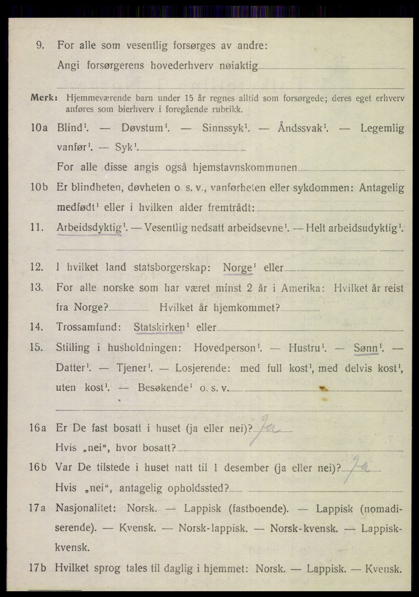 SAT, 1920 census for Hemnes, 1920, p. 5927