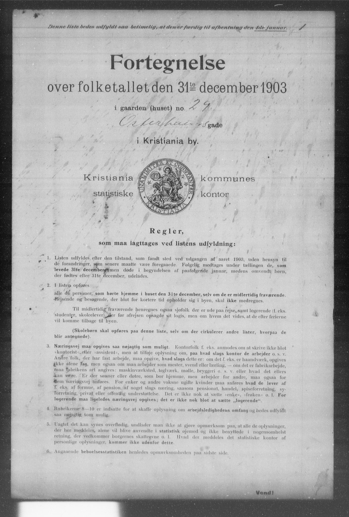 OBA, Municipal Census 1903 for Kristiania, 1903, p. 15238