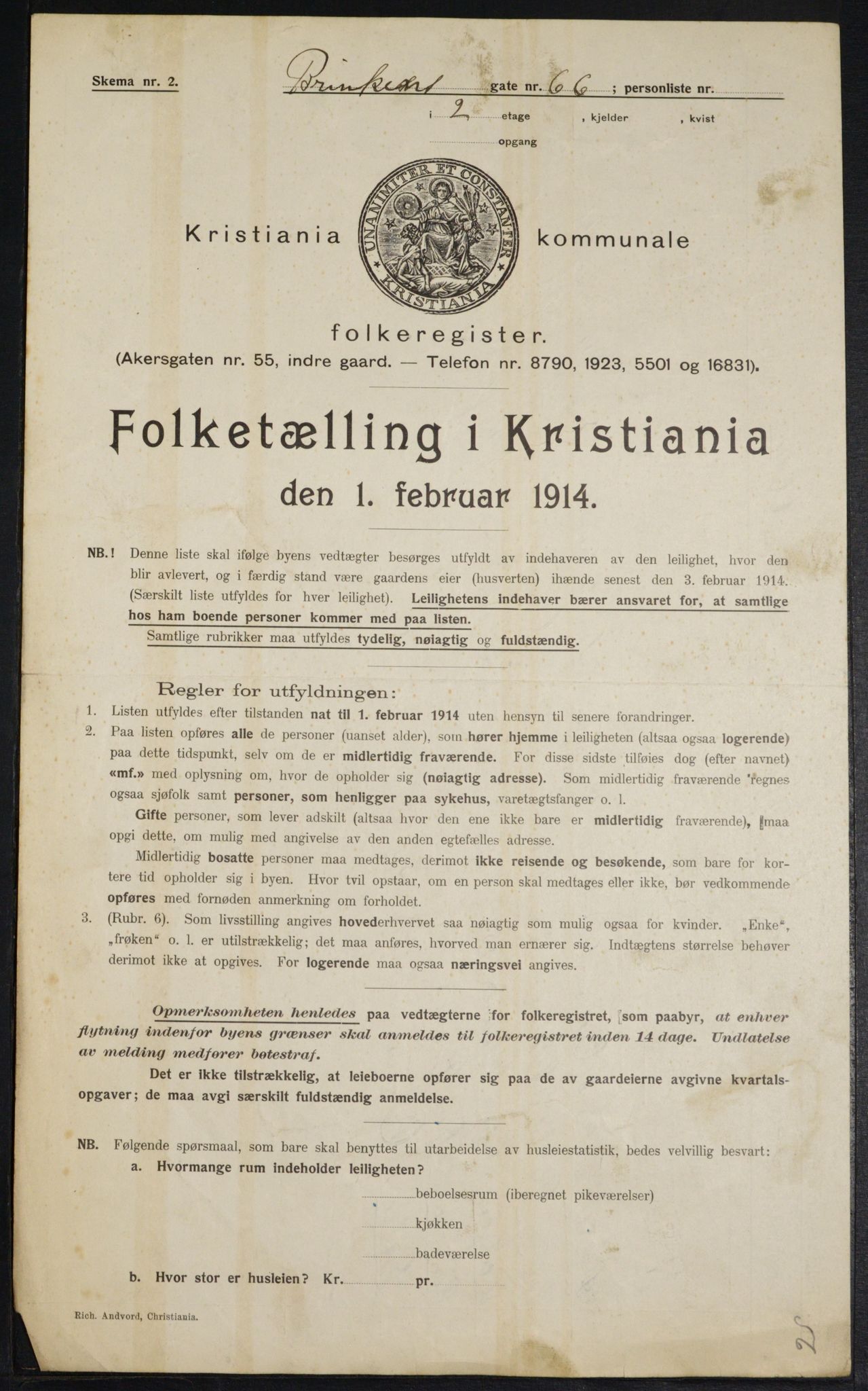 OBA, Municipal Census 1914 for Kristiania, 1914, p. 9181