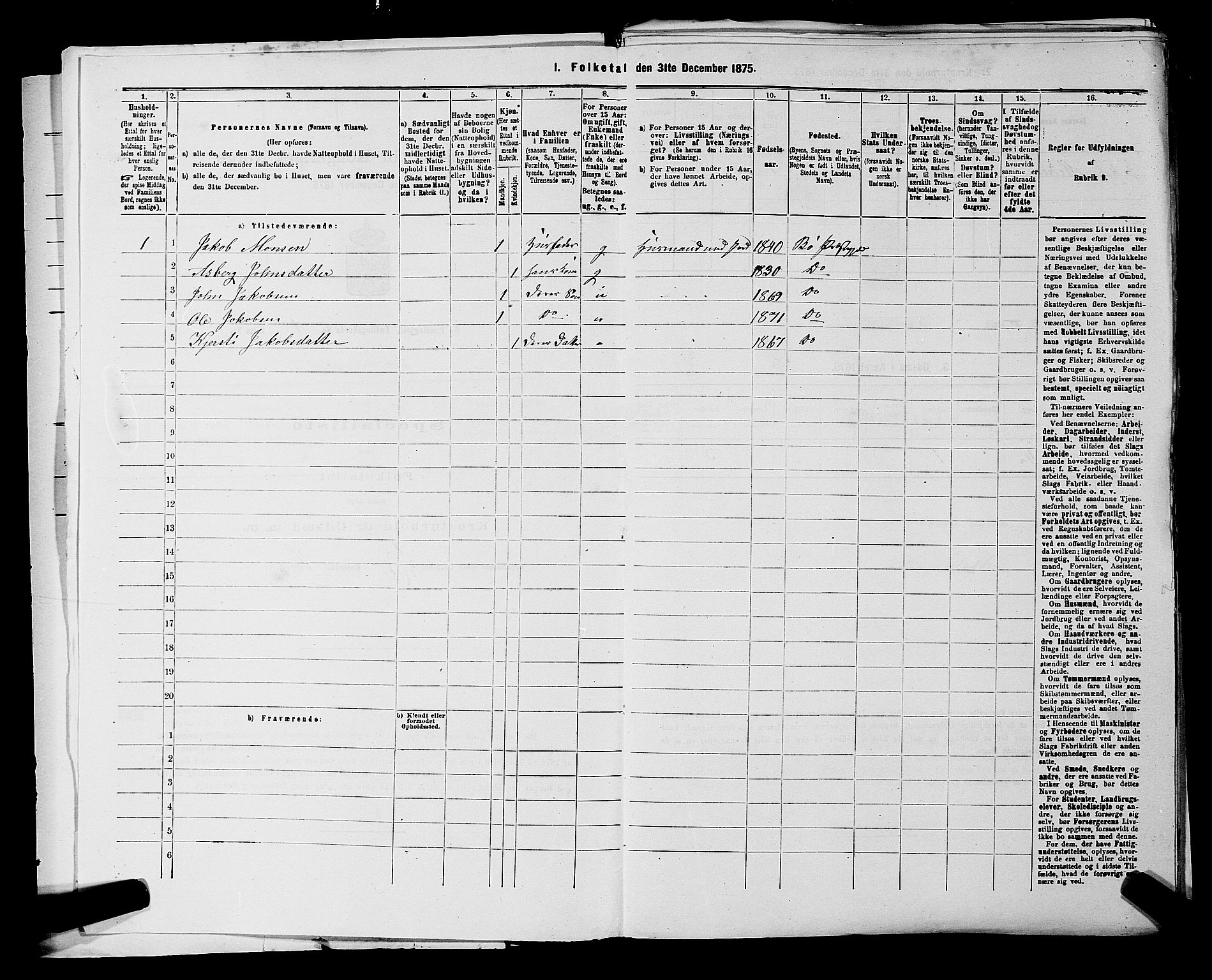 SAKO, 1875 census for 0821P Bø, 1875, p. 42