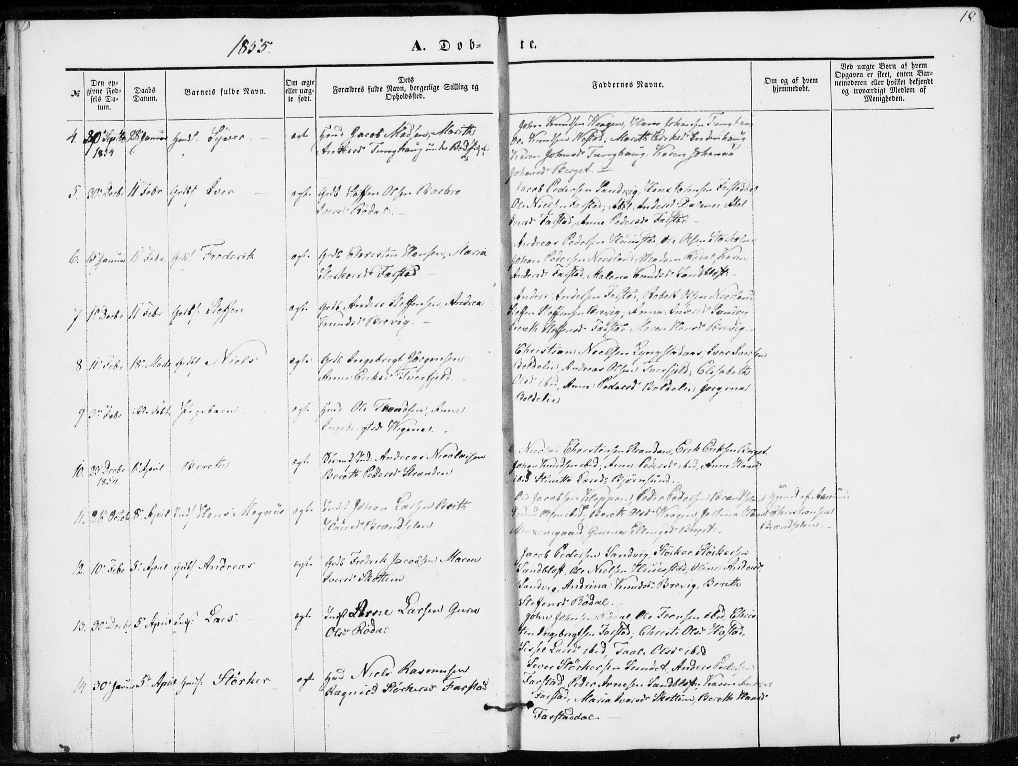 Ministerialprotokoller, klokkerbøker og fødselsregistre - Møre og Romsdal, AV/SAT-A-1454/566/L0767: Parish register (official) no. 566A06, 1852-1868, p. 18