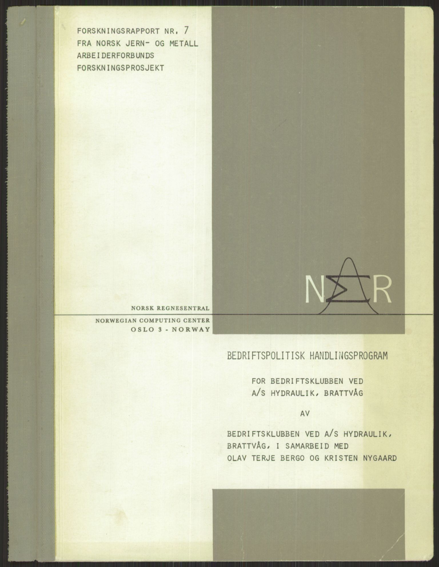 Nygaard, Kristen, AV/RA-PA-1398/F/Fi/L0019: Fagbevegelse, demokrati, Jern- og Metallprosjektet, 1970-2002, p. 795