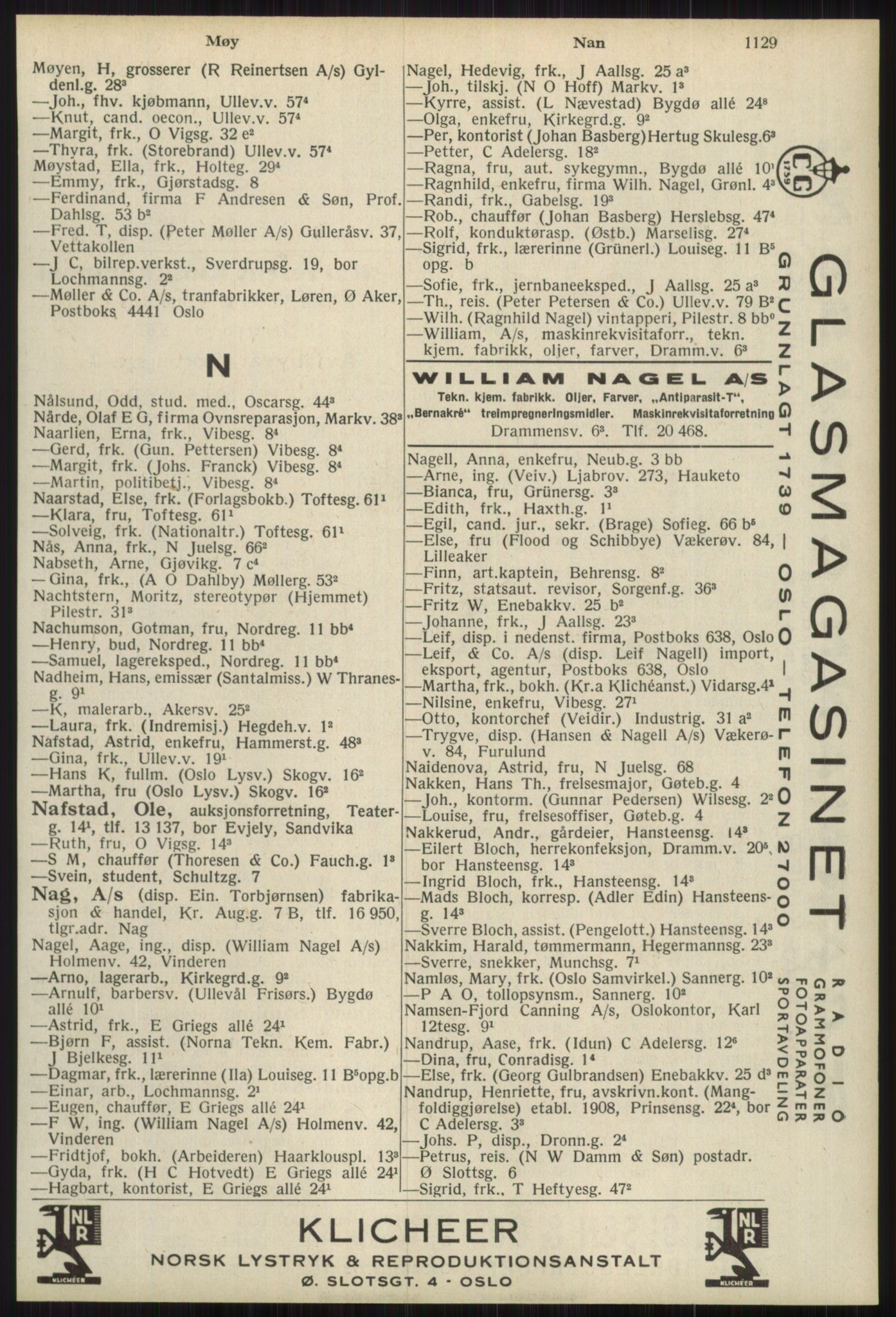 Kristiania/Oslo adressebok, PUBL/-, 1939, p. 1129