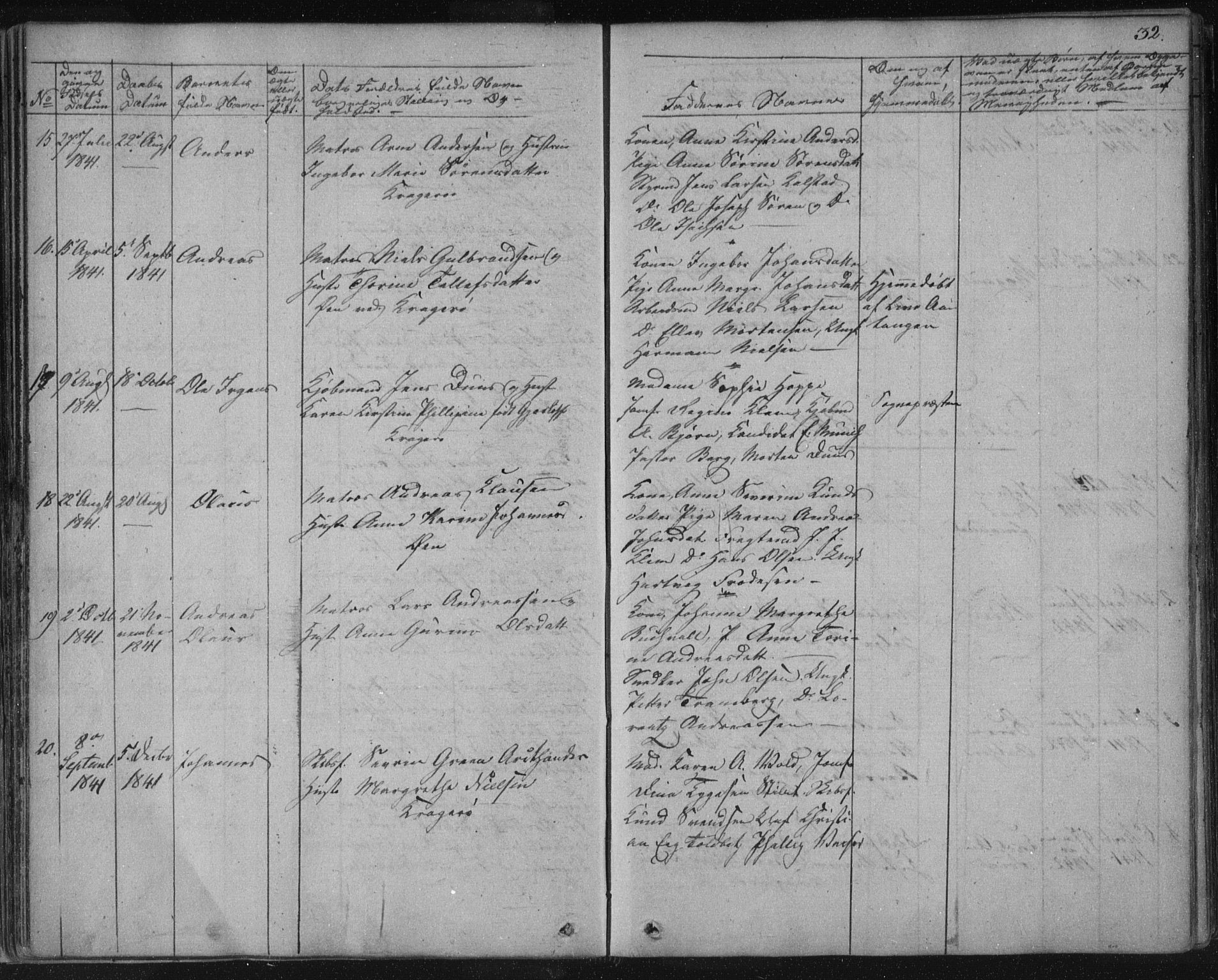 Kragerø kirkebøker, SAKO/A-278/F/Fa/L0005: Parish register (official) no. 5, 1832-1847, p. 32
