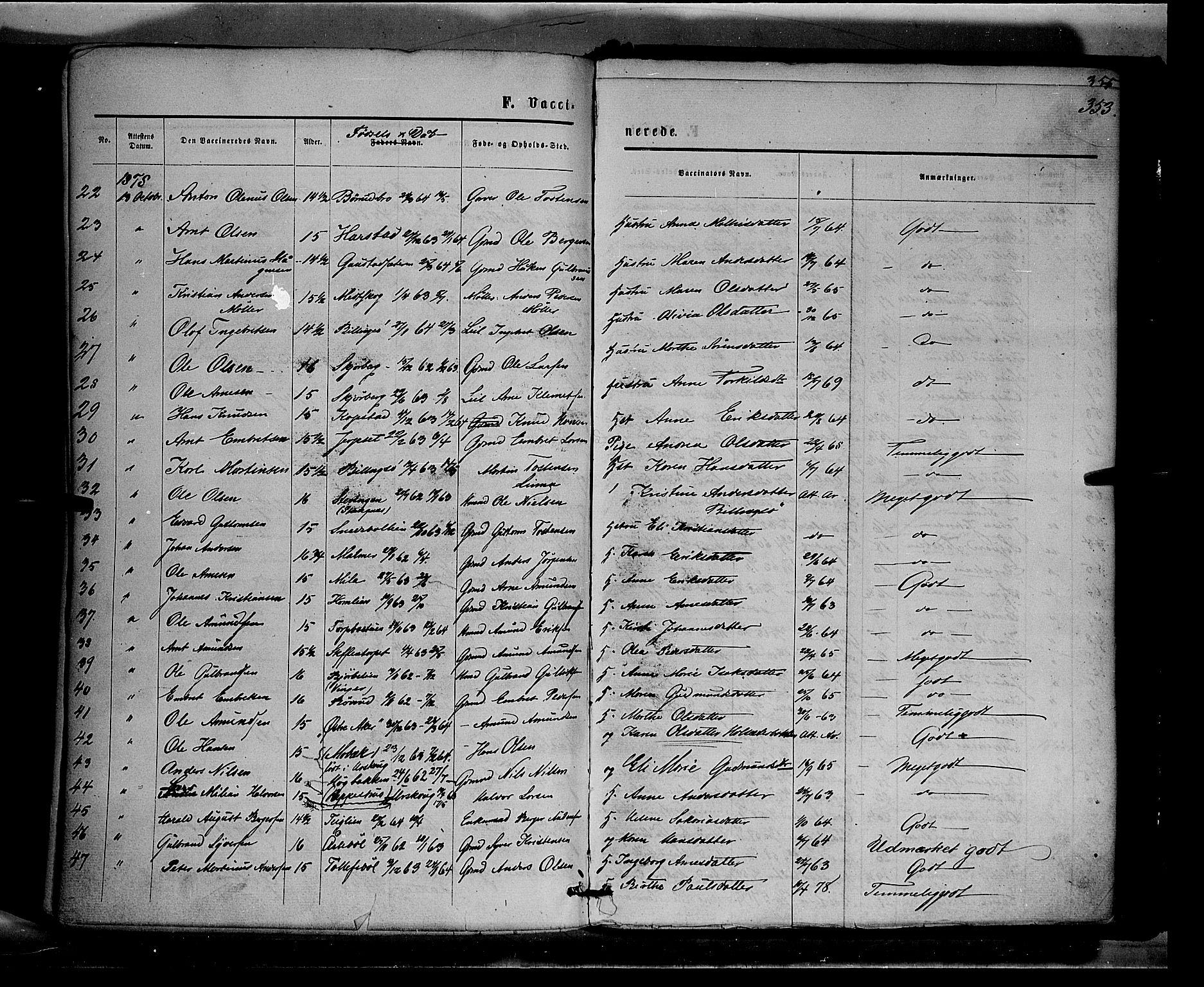 Eidskog prestekontor, AV/SAH-PREST-026/H/Ha/Haa/L0002: Parish register (official) no. 2, 1867-1878, p. 353