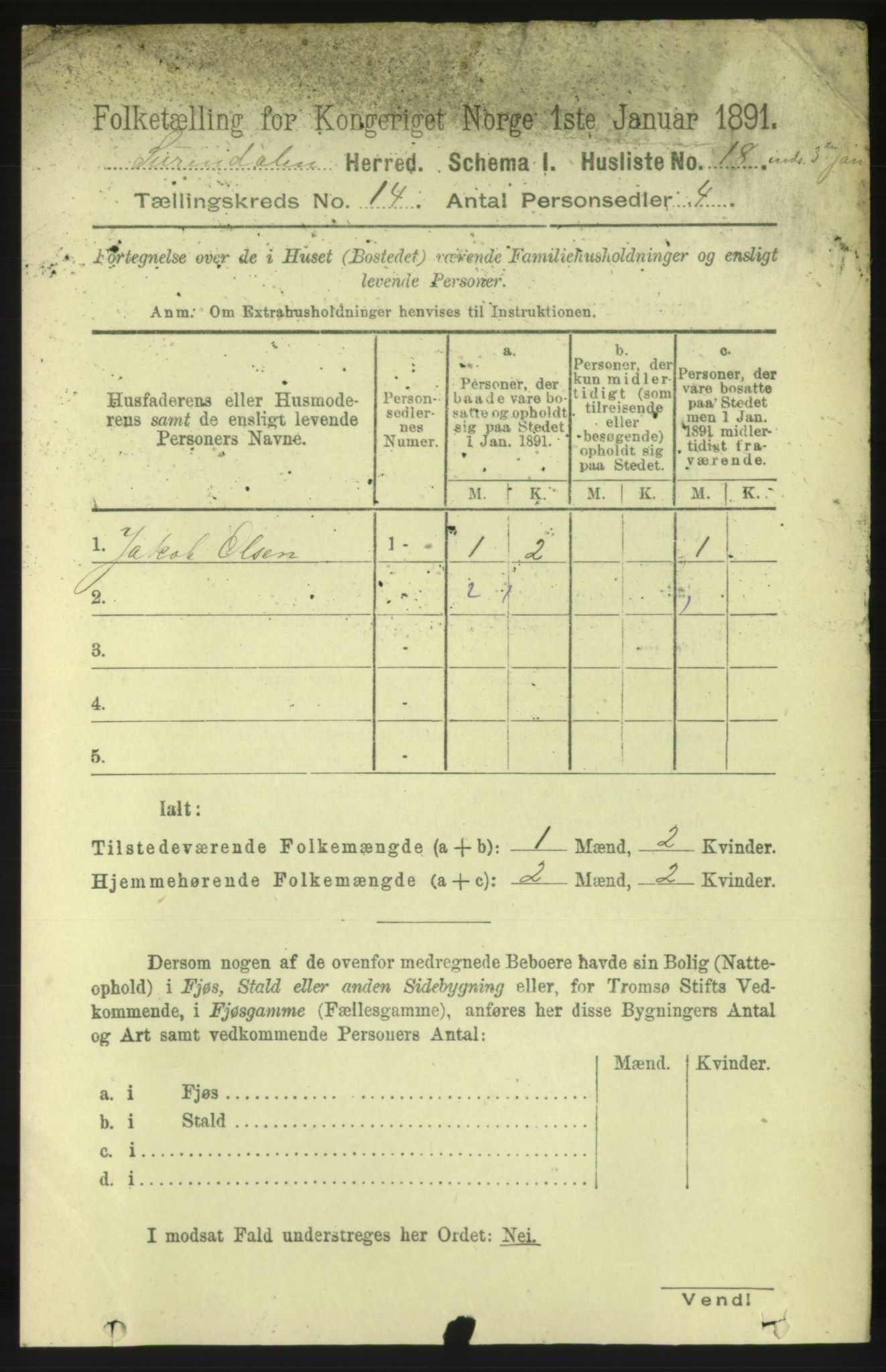 RA, 1891 census for 1566 Surnadal, 1891, p. 3499