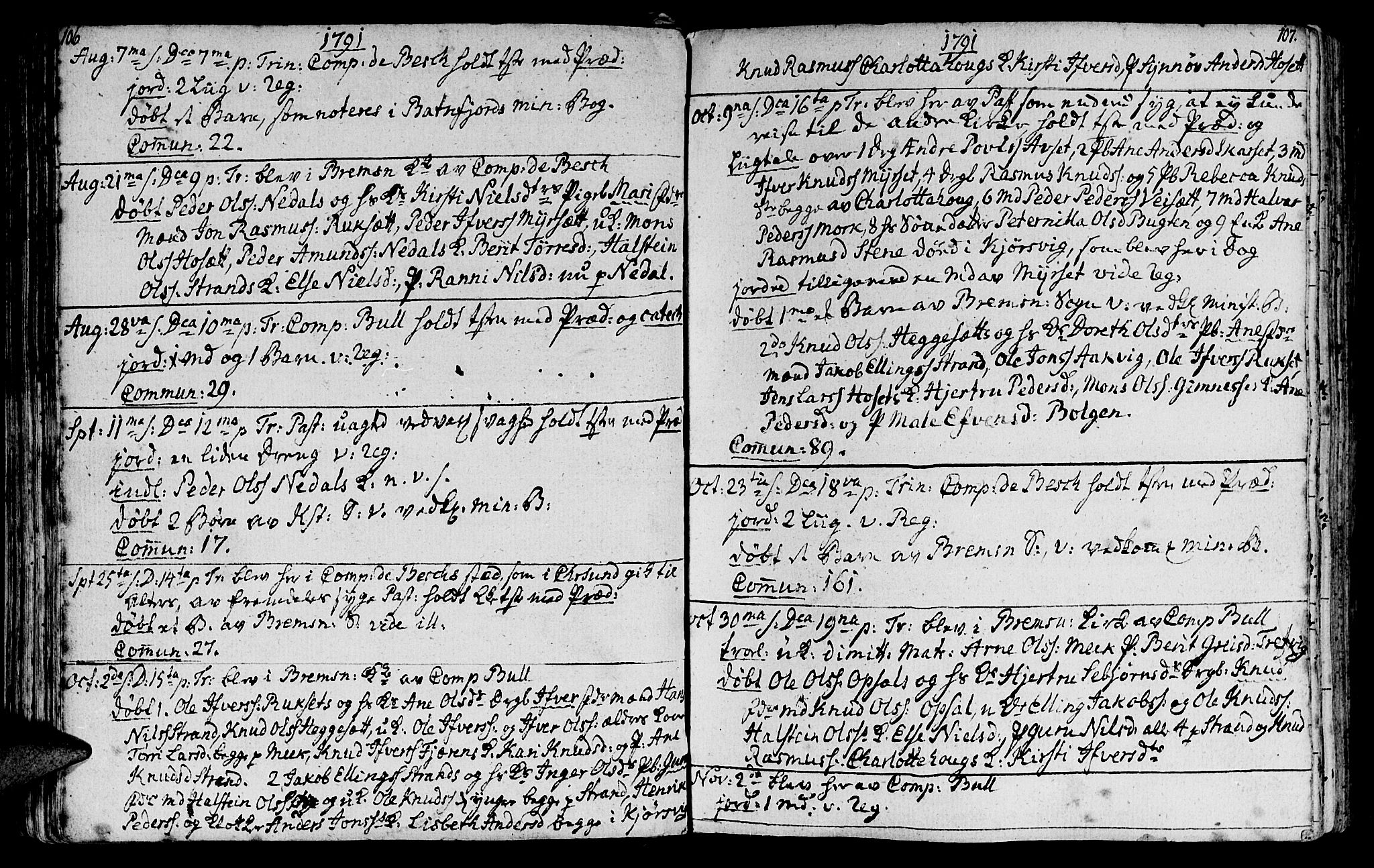 Ministerialprotokoller, klokkerbøker og fødselsregistre - Møre og Romsdal, SAT/A-1454/568/L0799: Parish register (official) no. 568A08, 1780-1819, p. 106-107