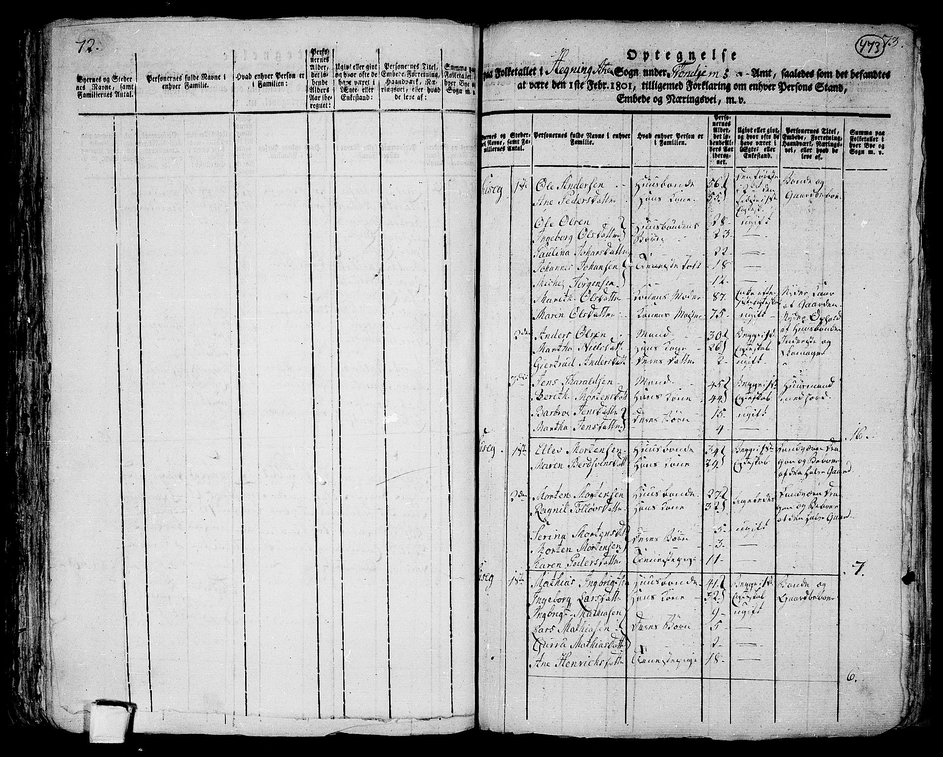 RA, 1801 census for 1731P Sparbu, 1801, p. 472b-473a