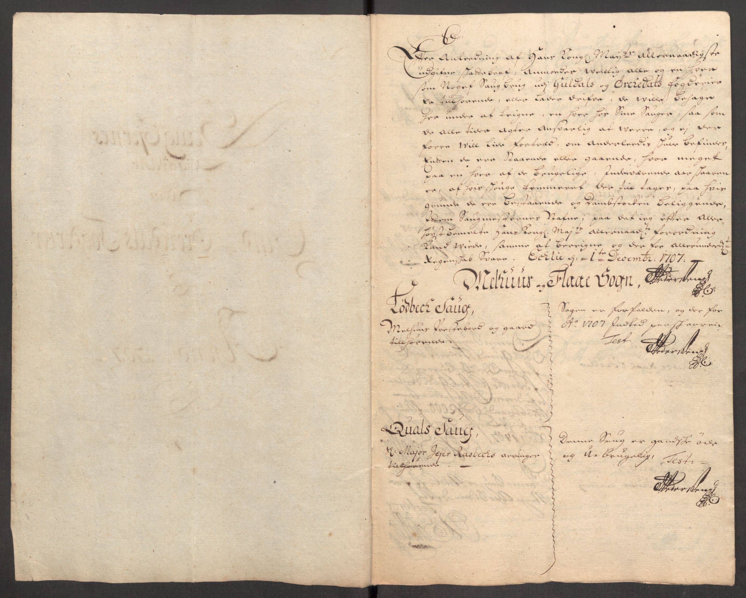 Rentekammeret inntil 1814, Reviderte regnskaper, Fogderegnskap, RA/EA-4092/R60/L3957: Fogderegnskap Orkdal og Gauldal, 1707, p. 213