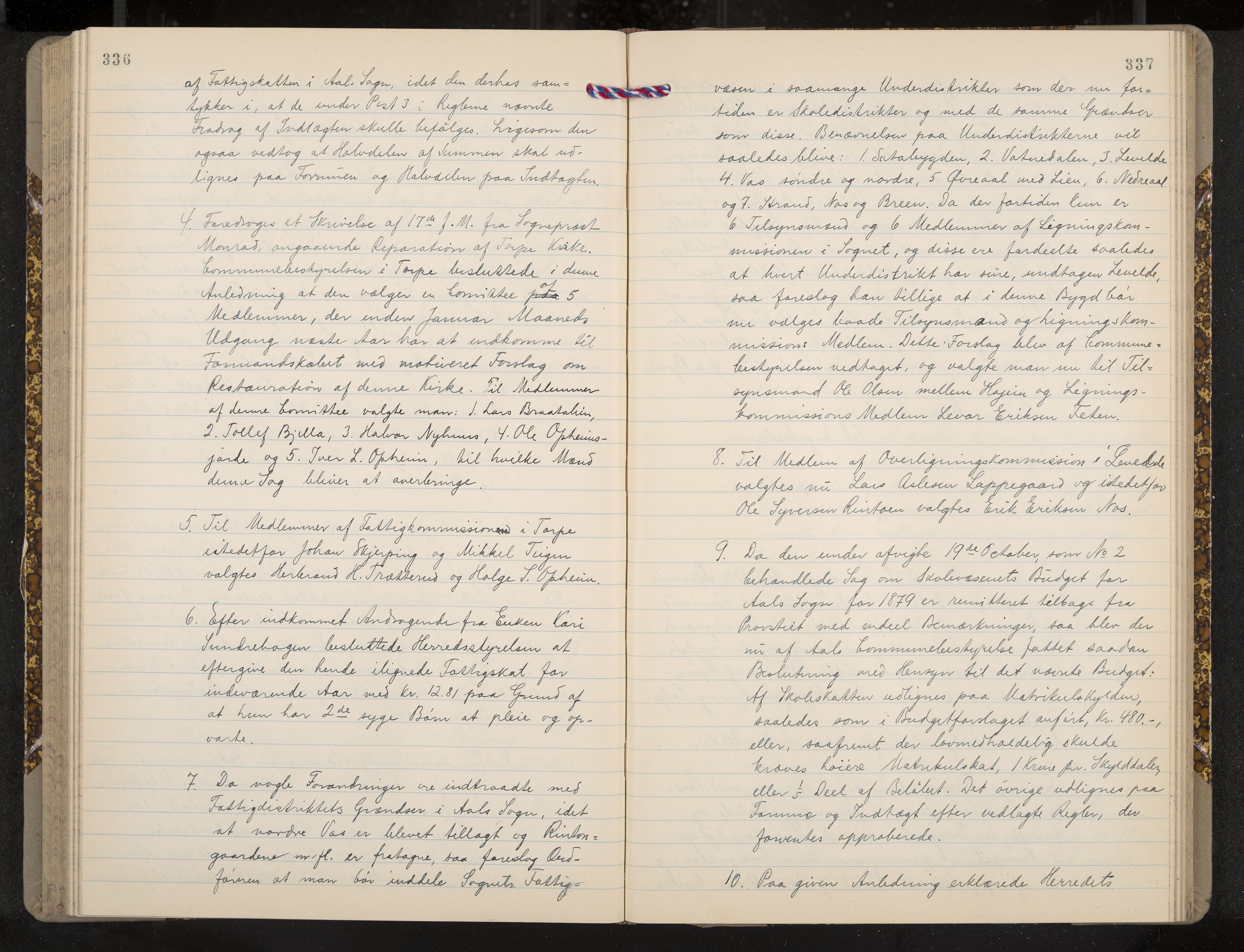 Ål formannskap og sentraladministrasjon, IKAK/0619021/A/Aa/L0003: Utskrift av møtebok, 1864-1880, p. 336-337