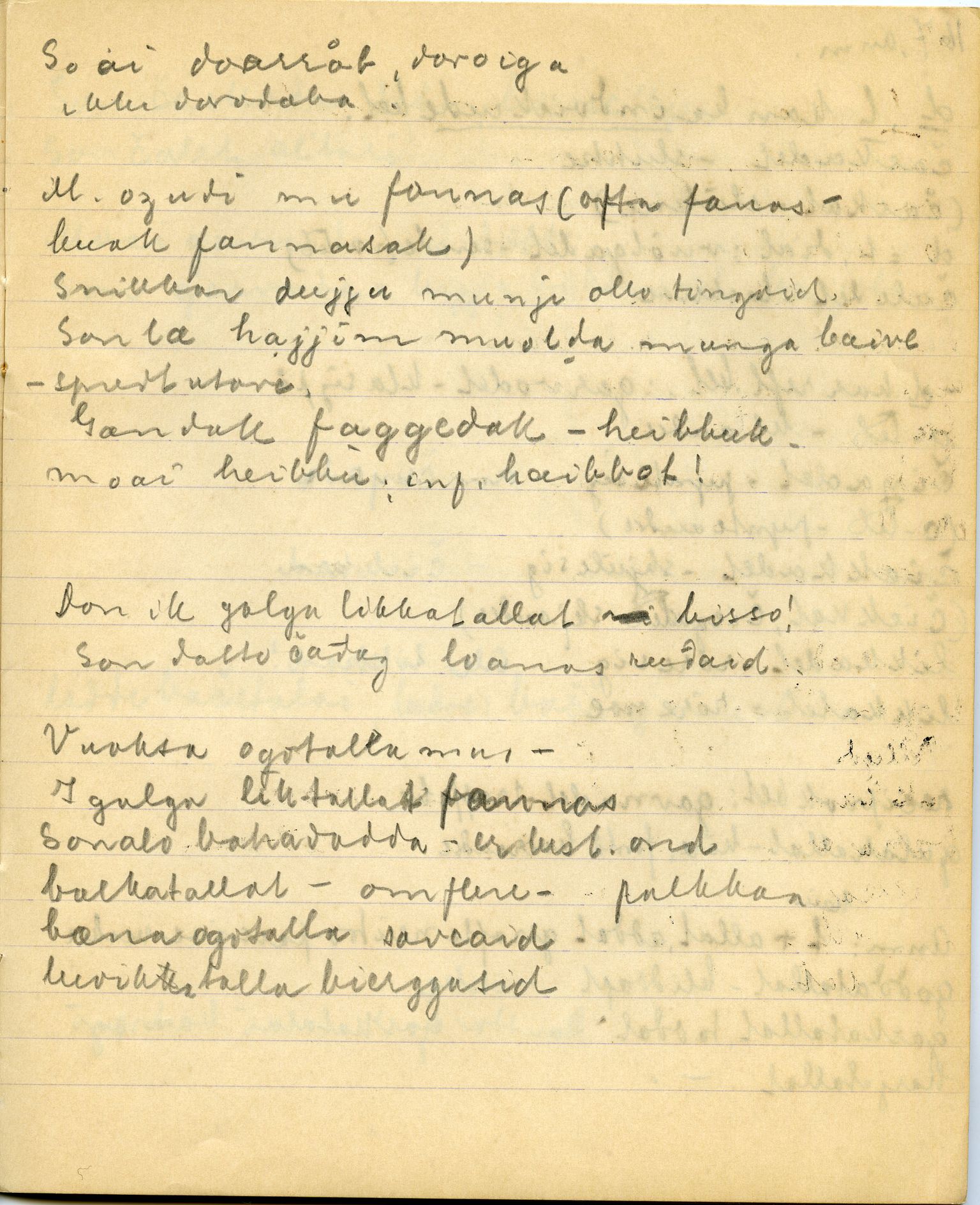 Johan Beronkas testamentariske gave, FMFB/A-1098/G/L0020: Notatbok om Nesseby–lappisk / Nesseby-dialekten (5 stykker), p. 12