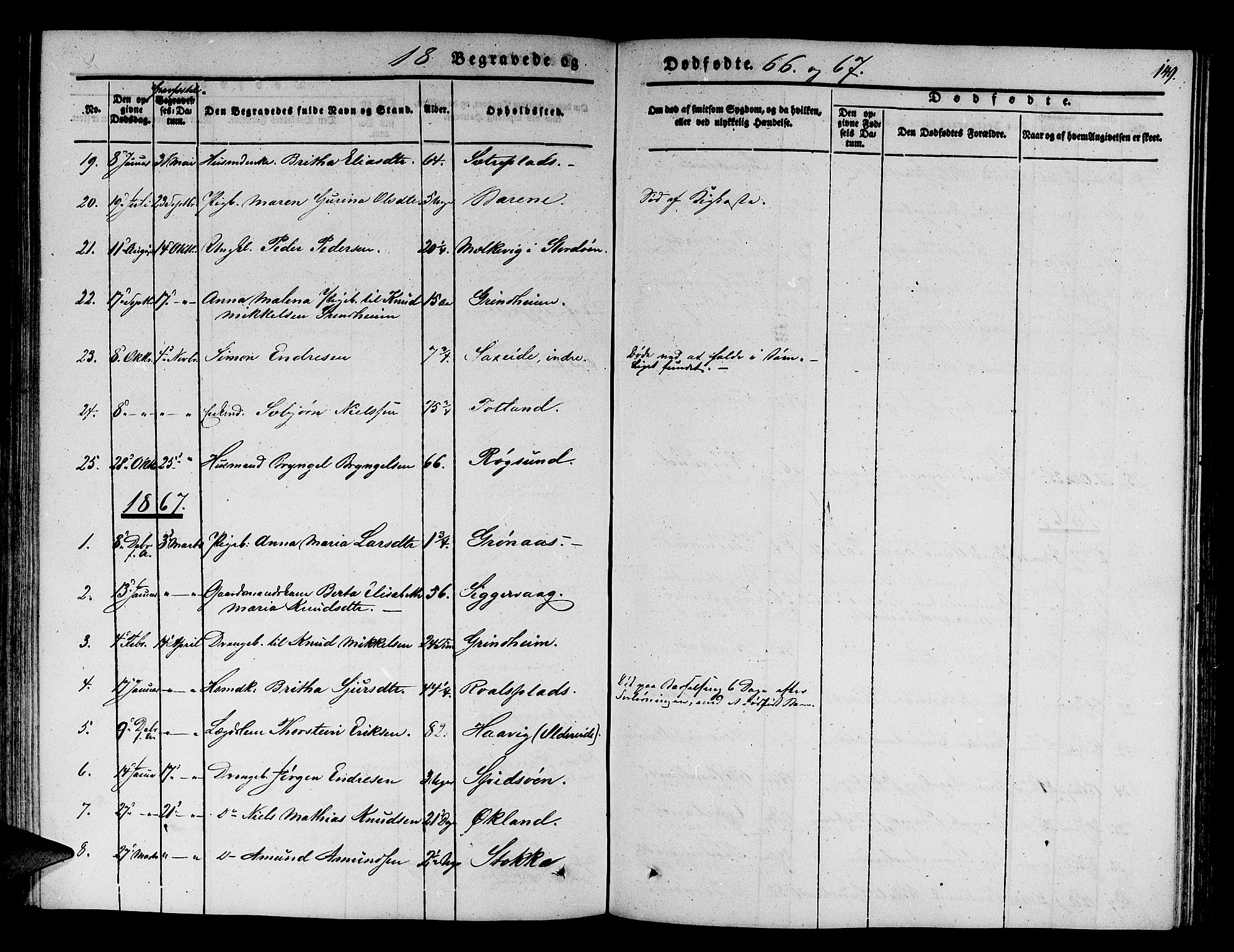 Finnås sokneprestembete, SAB/A-99925/H/Ha/Hab/Haba/L0001: Parish register (copy) no. A 1, 1851-1873, p. 149