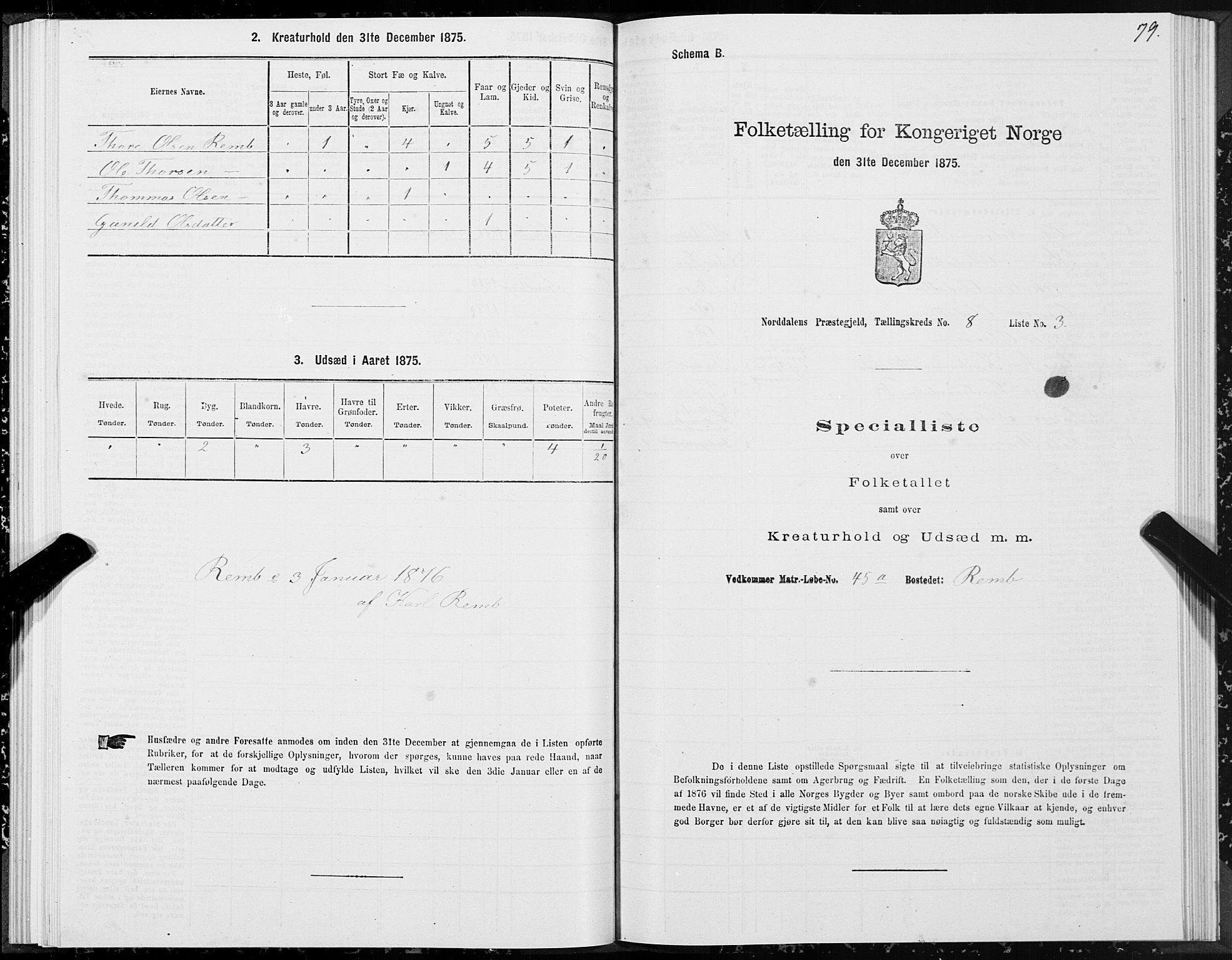 SAT, 1875 census for 1524P Norddal, 1875, p. 4079