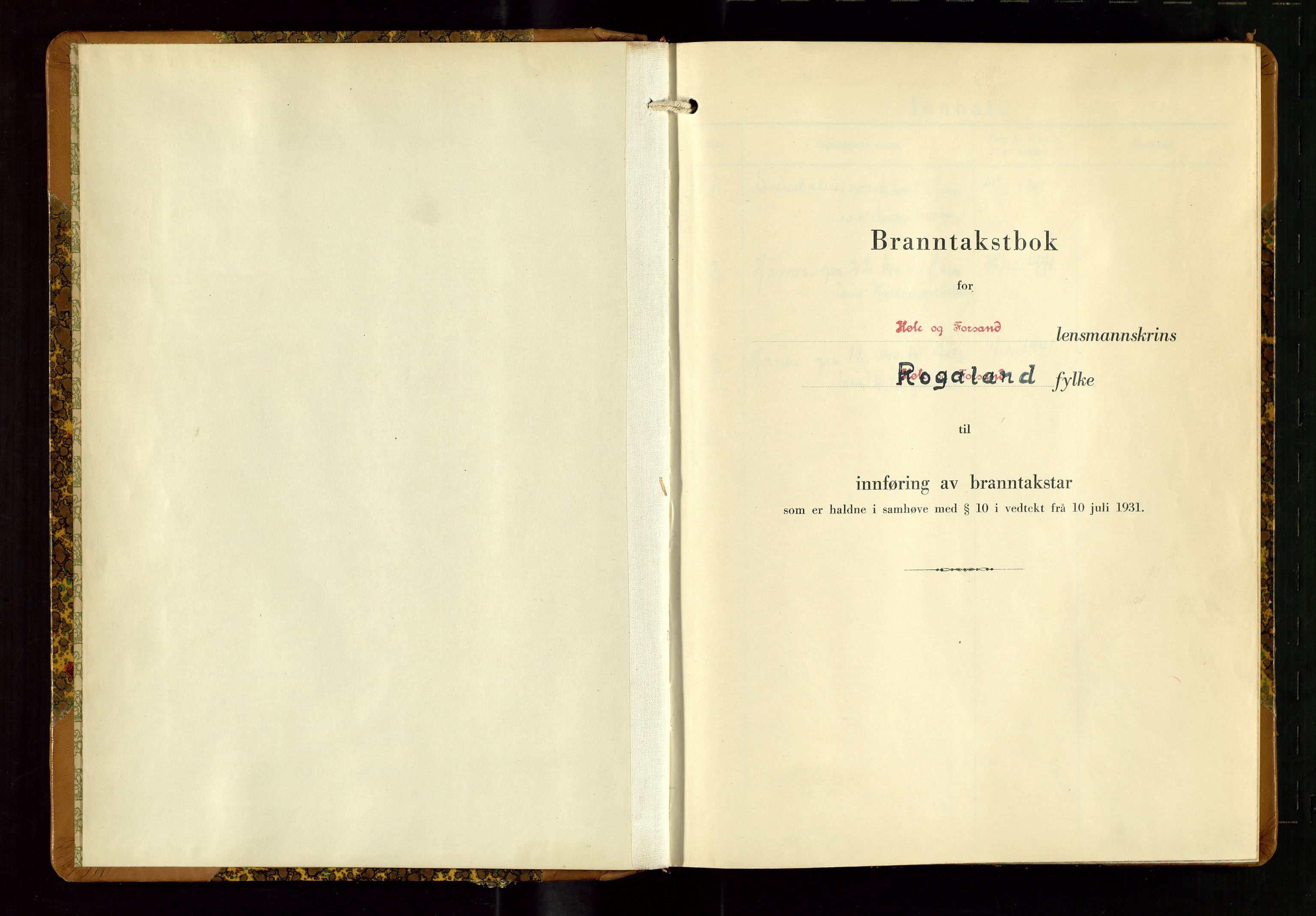 Høle og Forsand lensmannskontor, AV/SAST-A-100127/Gob/L0002: "Branntakstbok" - skjematakst, 1941-1955