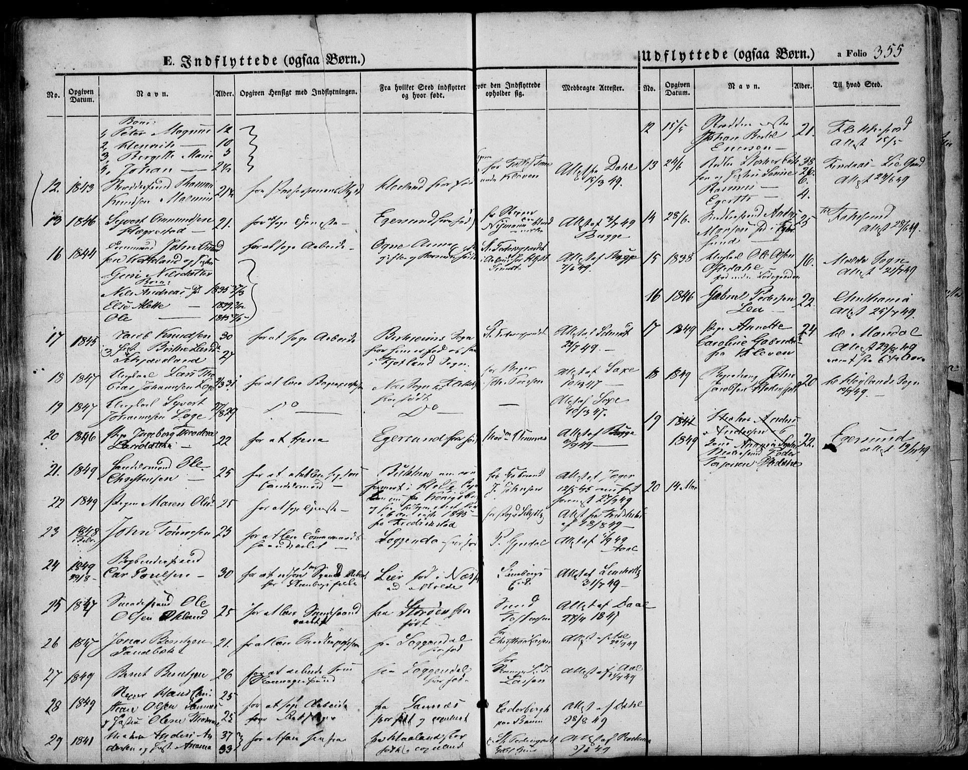 Domkirken sokneprestkontor, SAST/A-101812/001/30/30BA/L0016: Parish register (official) no. A 15, 1844-1854, p. 355